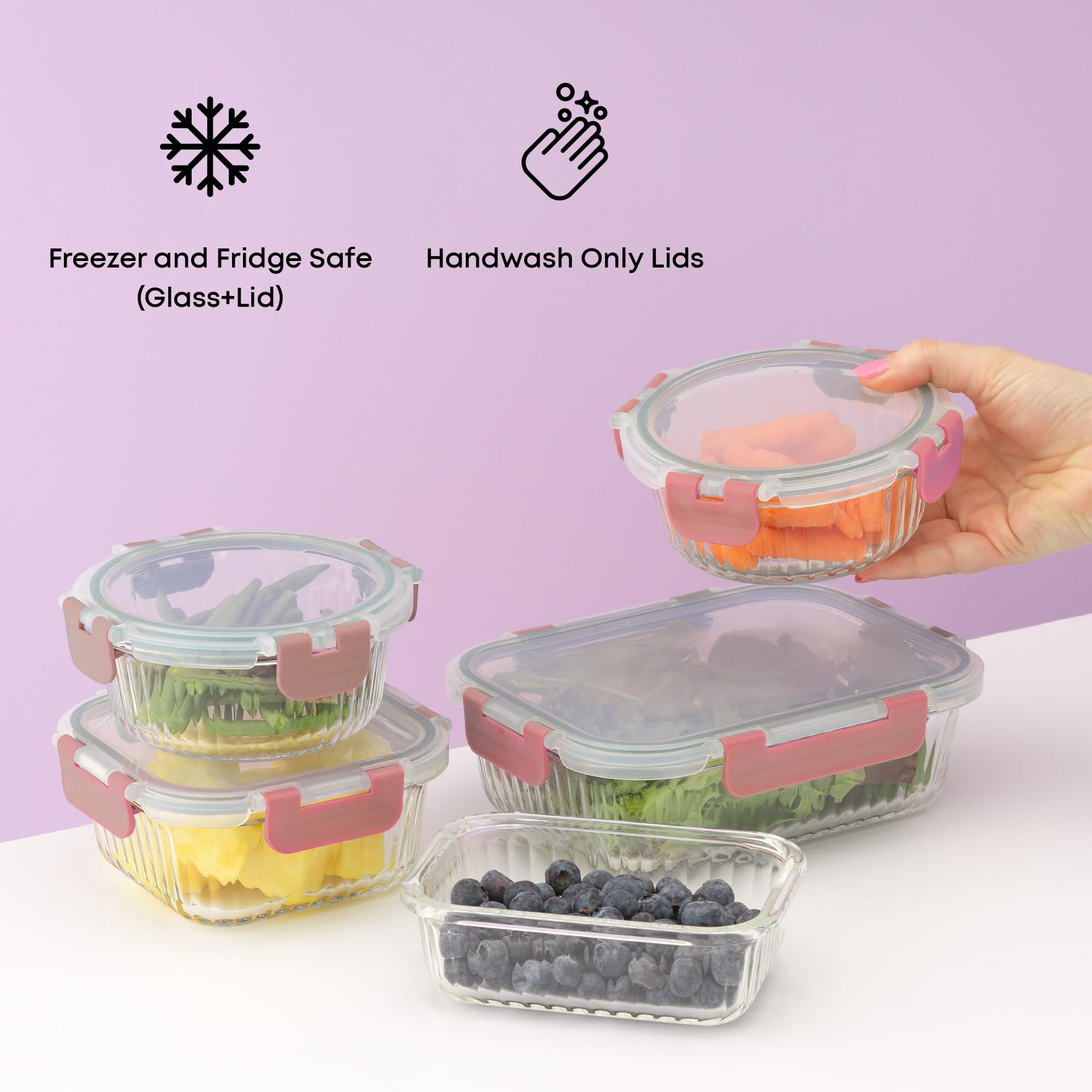 24pc Borosilicate Glass Storage Containers with Lids (24 Count)