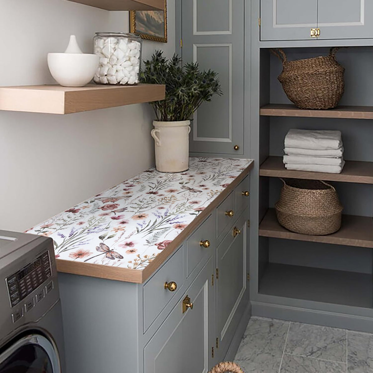 Floral Shelf and Drawer Liner for Kitchen Cabinets (2780.8 sq in)