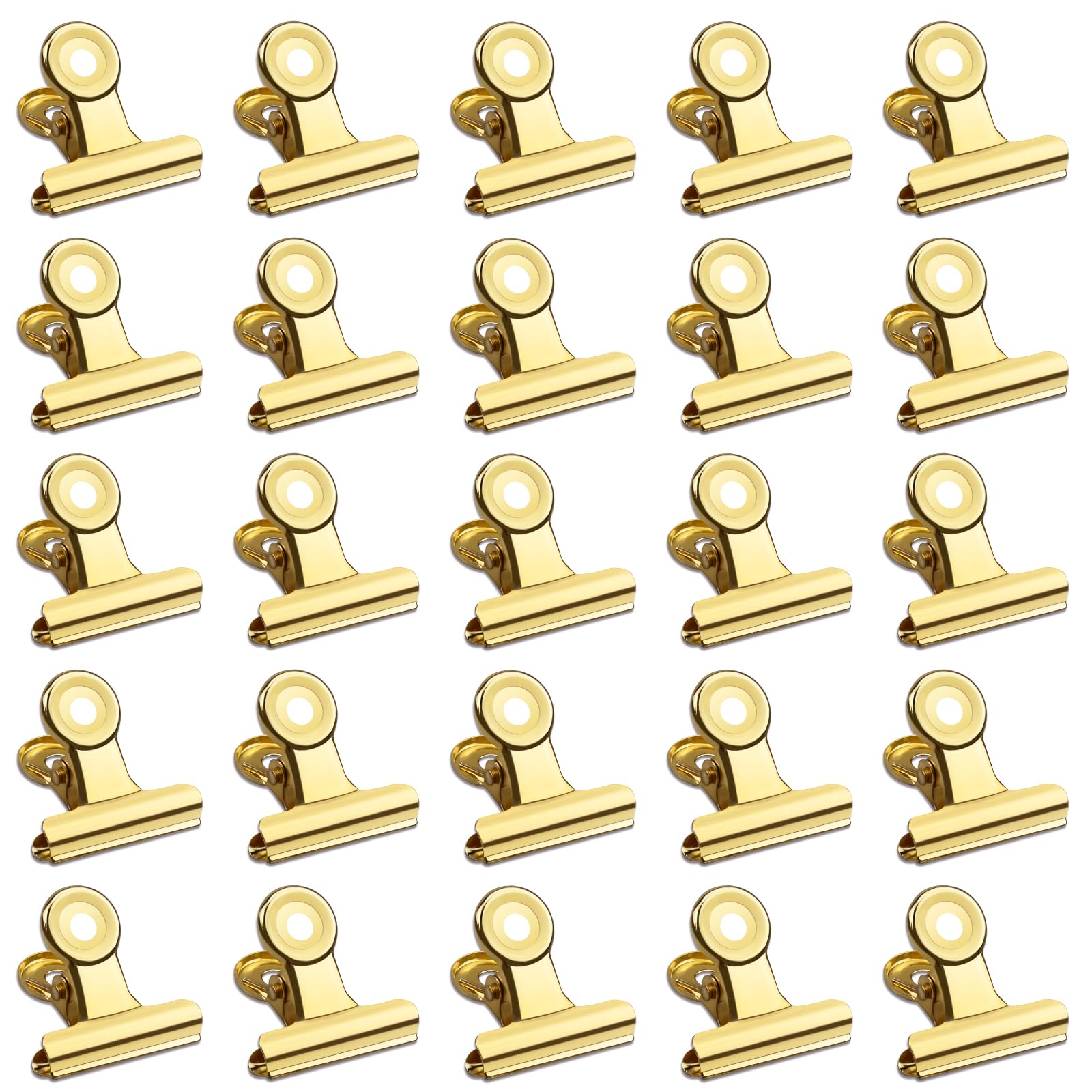 30 Pack Small Bull Clips 0.87 Inch Mini Metal Hinge Clips Binder Paper Hinge Clip for Office (30 Count)