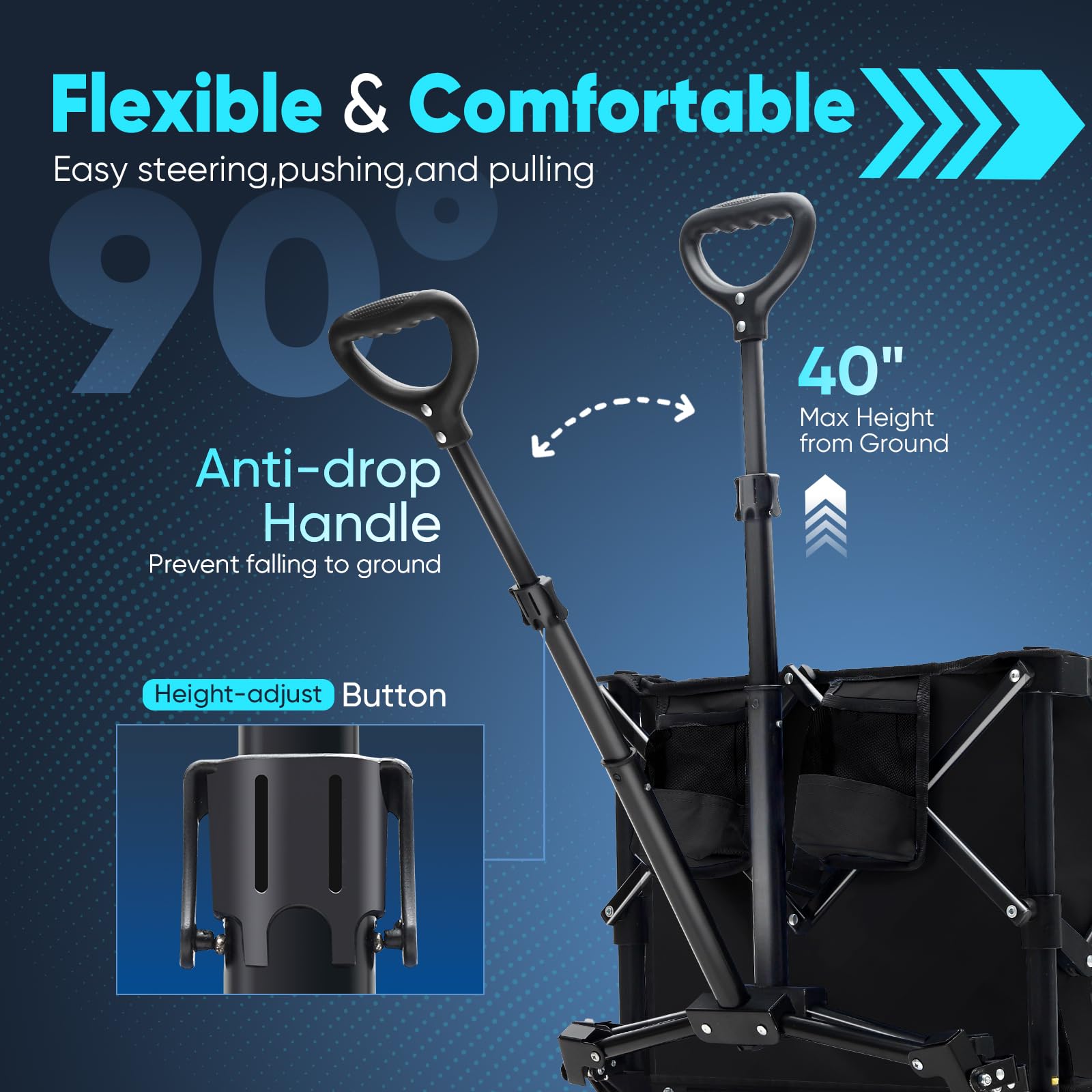 Collapsible Foldable Wagon with 300lbs Weight Capacity