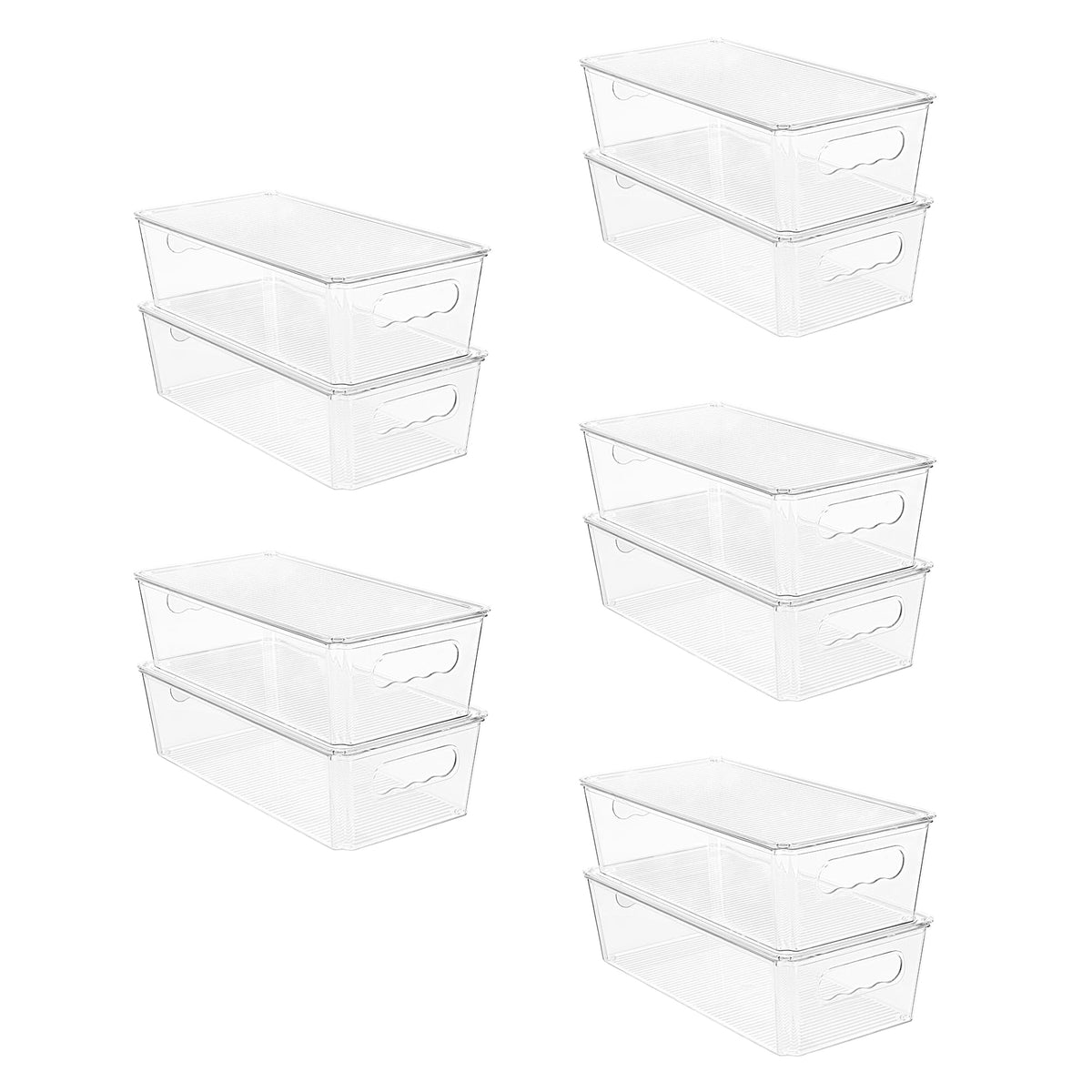 10pcs Clear Stackable Storage Bins with Lids (10 Count)