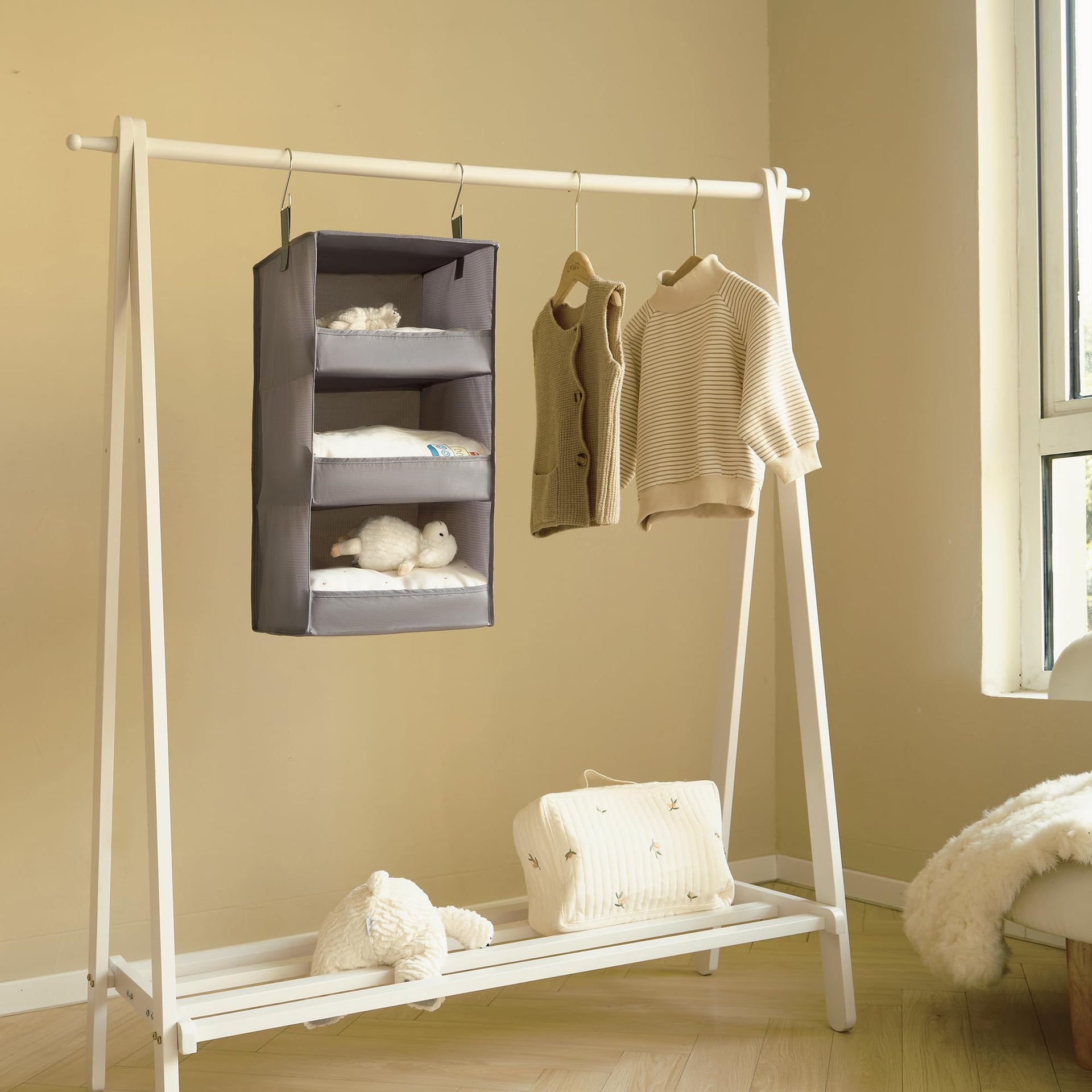 3 Shelf Hanging Closet Organizer