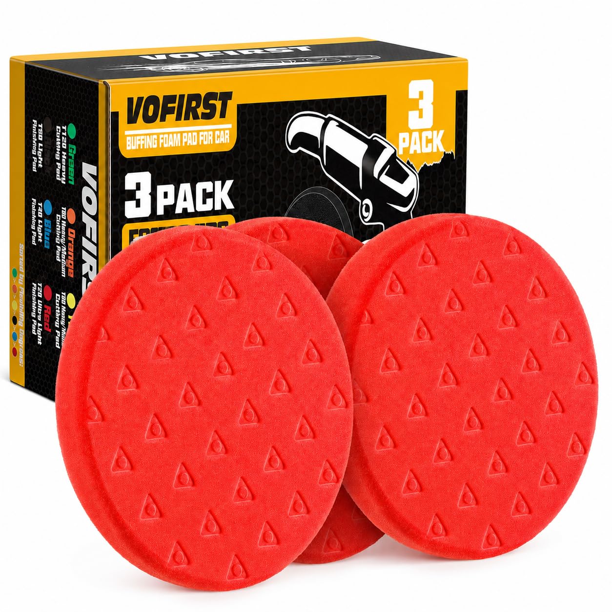 3 Pcs 6.5 Inch Red Foam Polishing Pad (3 Count)