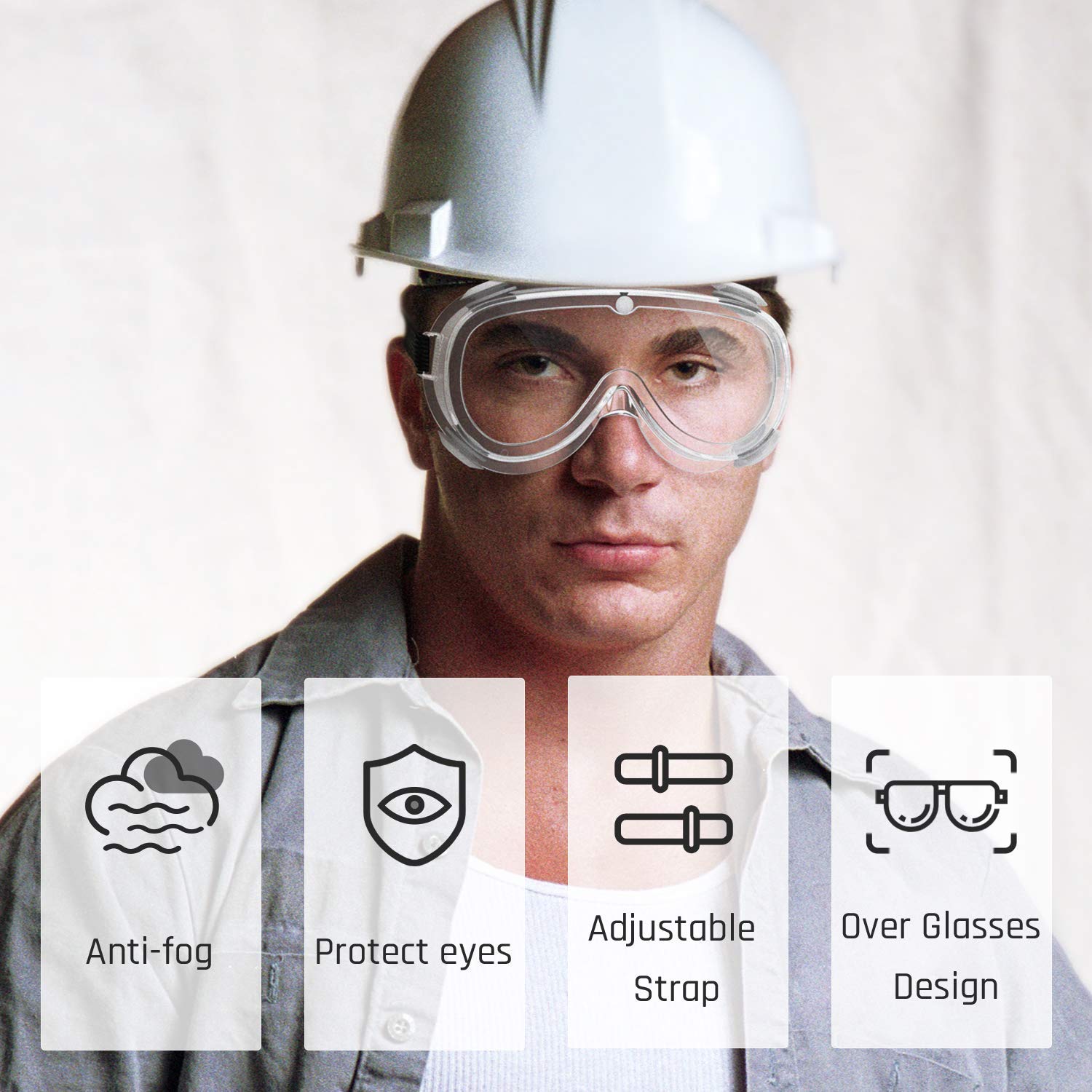 Safety Goggles Medical Goggles Fit Over Eyeglasses Anti