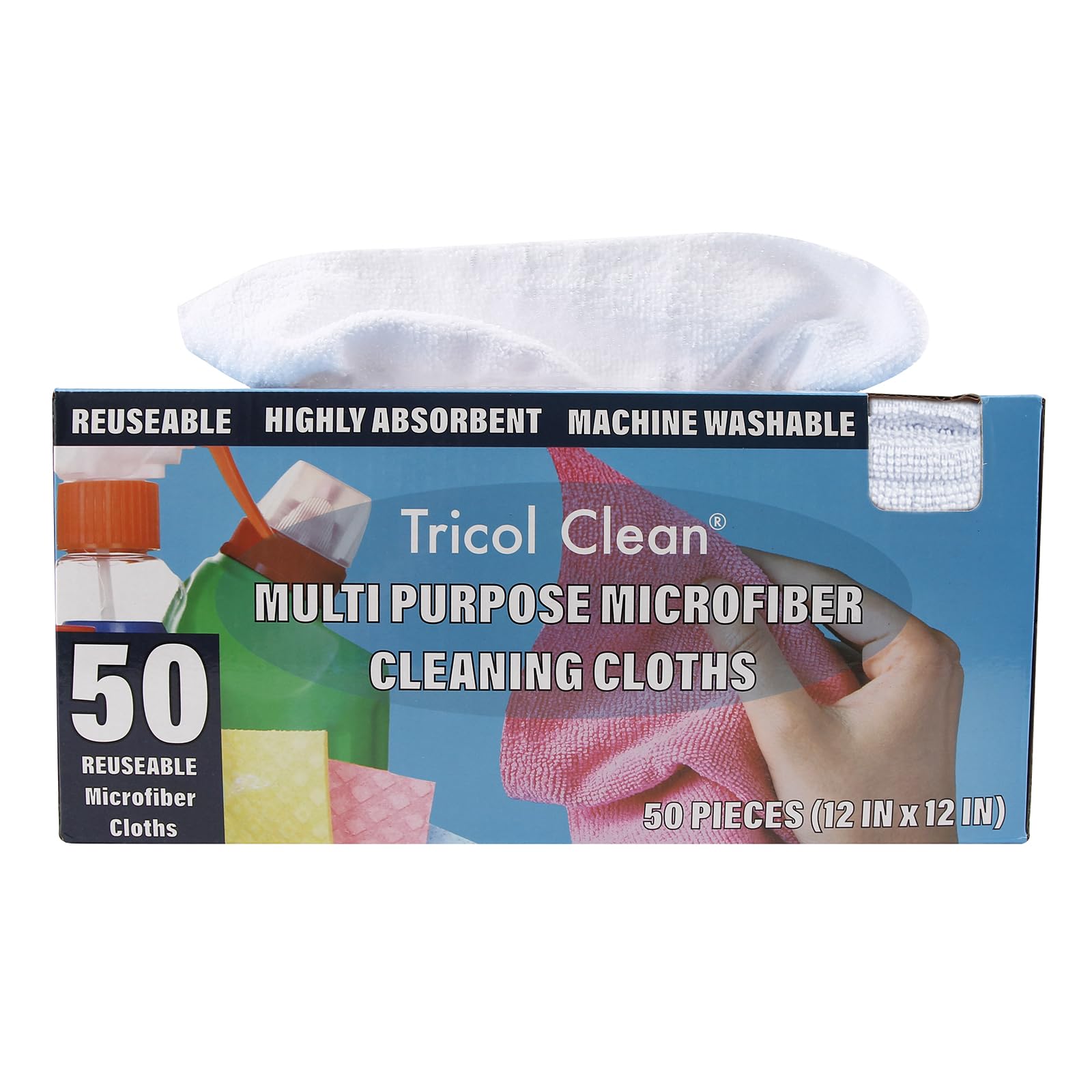50PK Profesional Resuable Lint Free Microfiber Edgeless Cleaning Cloth Cleaning Rags (50 Count)