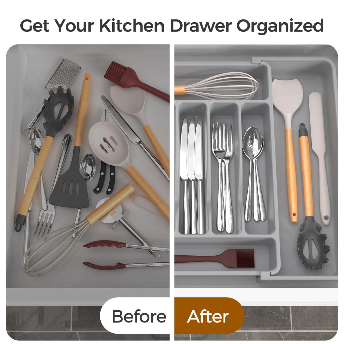 Extra Large Expandable Silverware Organizer