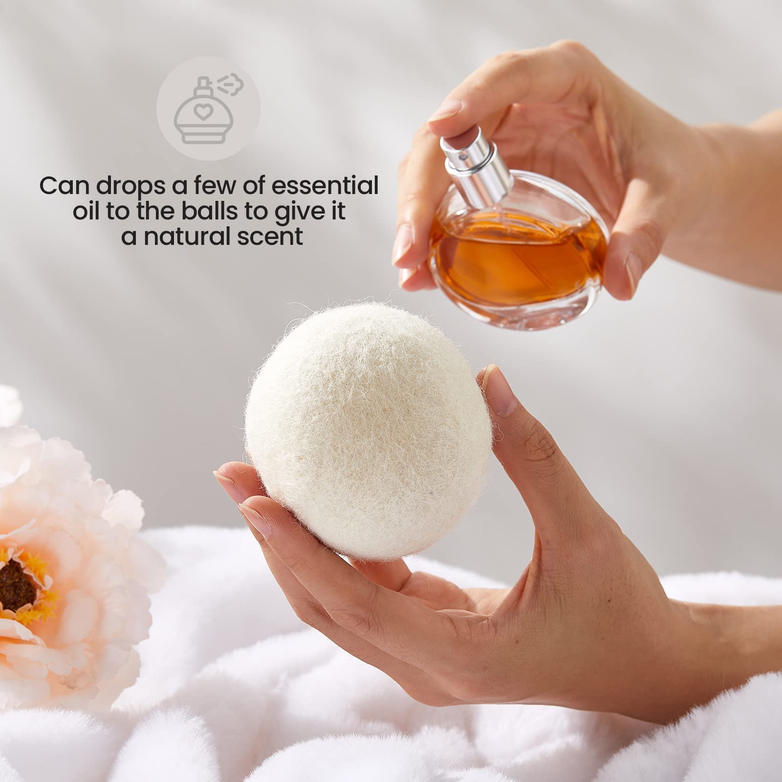 24 Pcs Wool Dryer Balls Set with Muslin Bags for Laundry