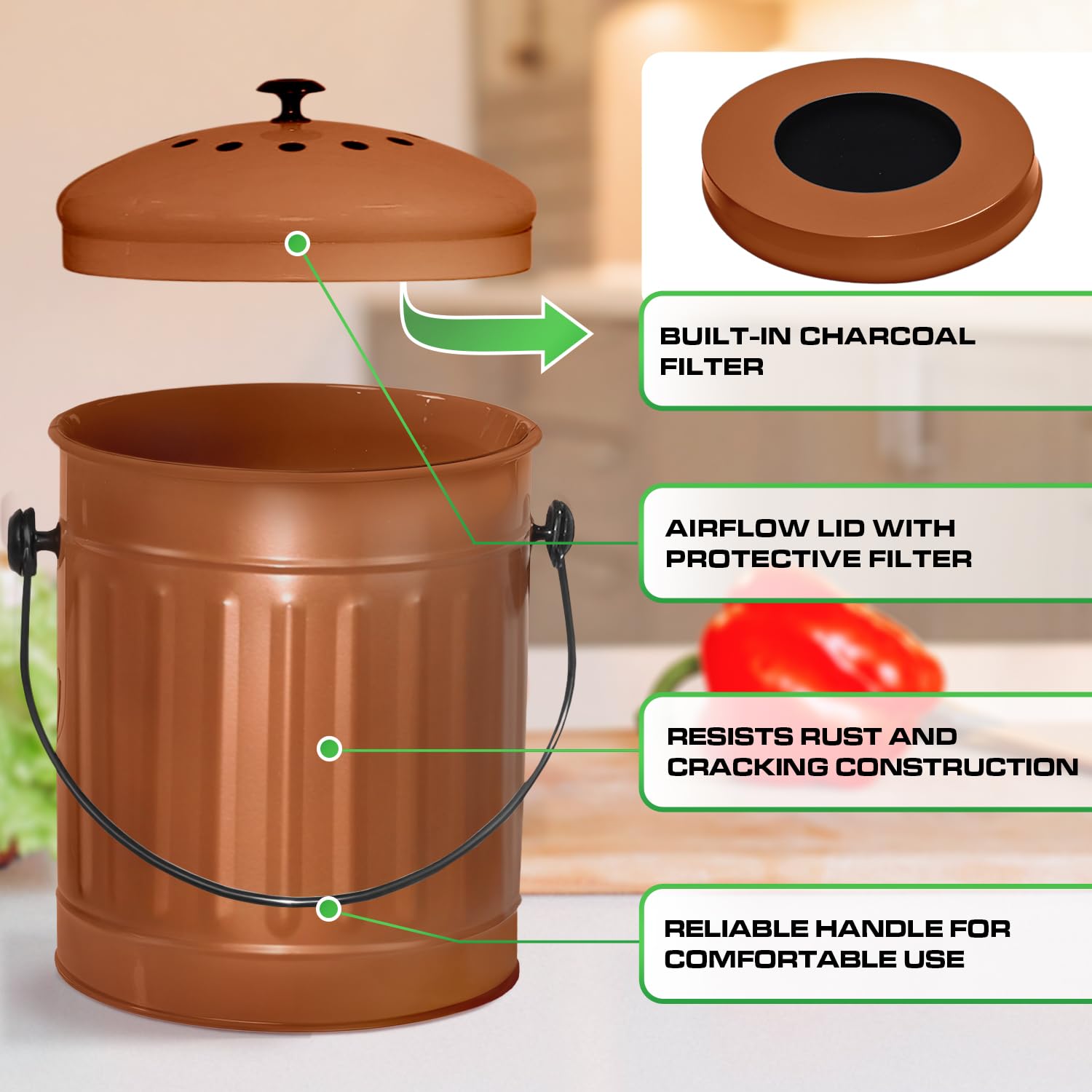 Countertop Compost Bin Kitchen Indoor