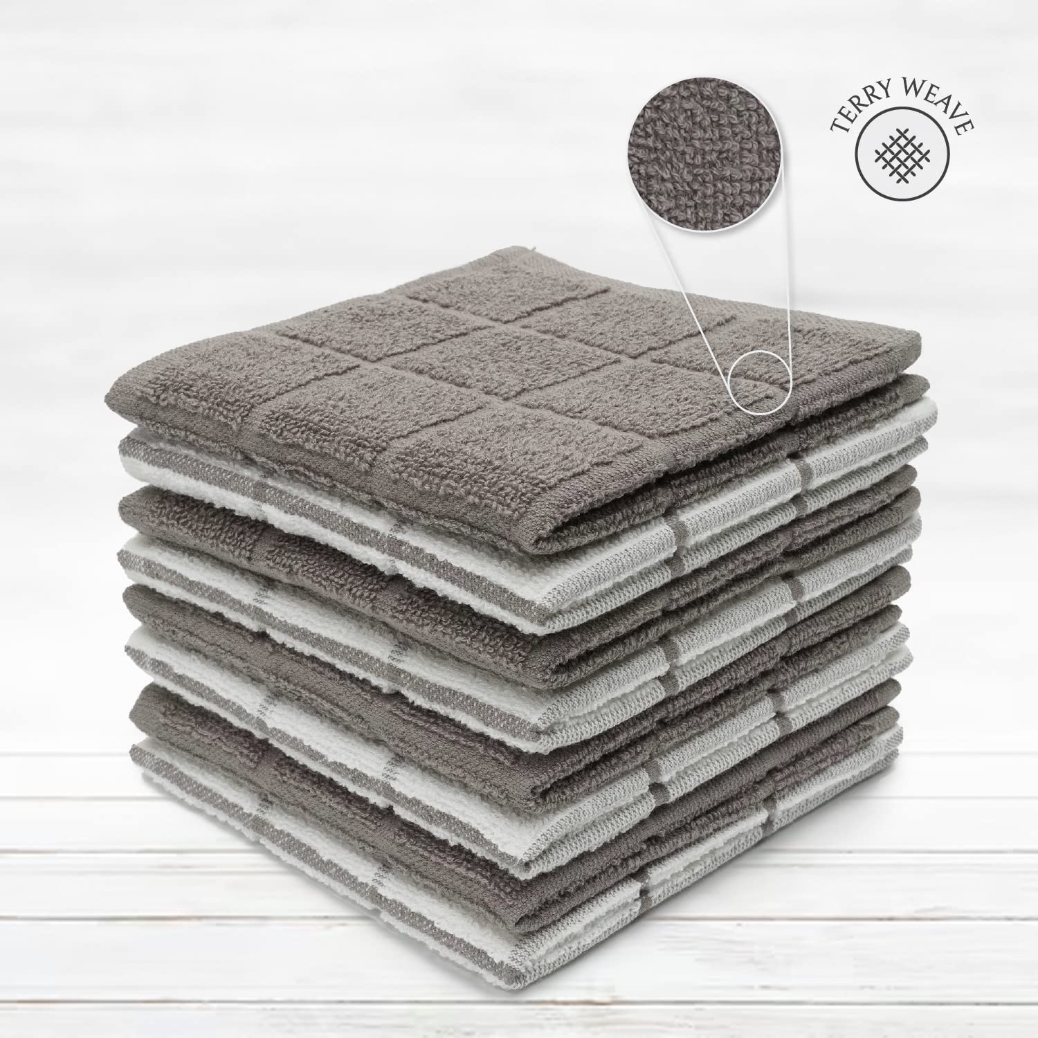 100% Cotton Terry Dish Cloth & Dish Towel (6 Count)