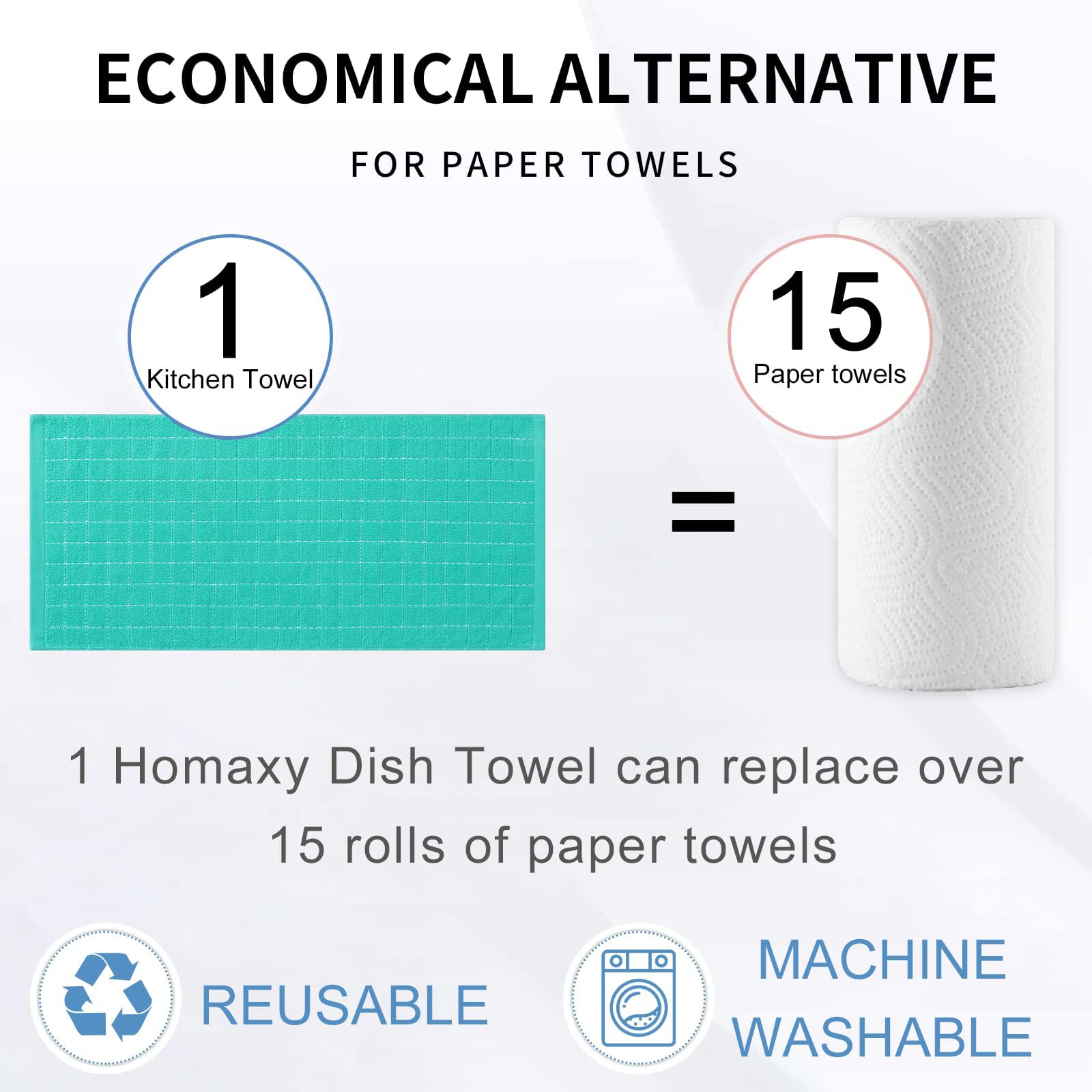 100% Cotton Terry Kitchen Towels (8 Count)