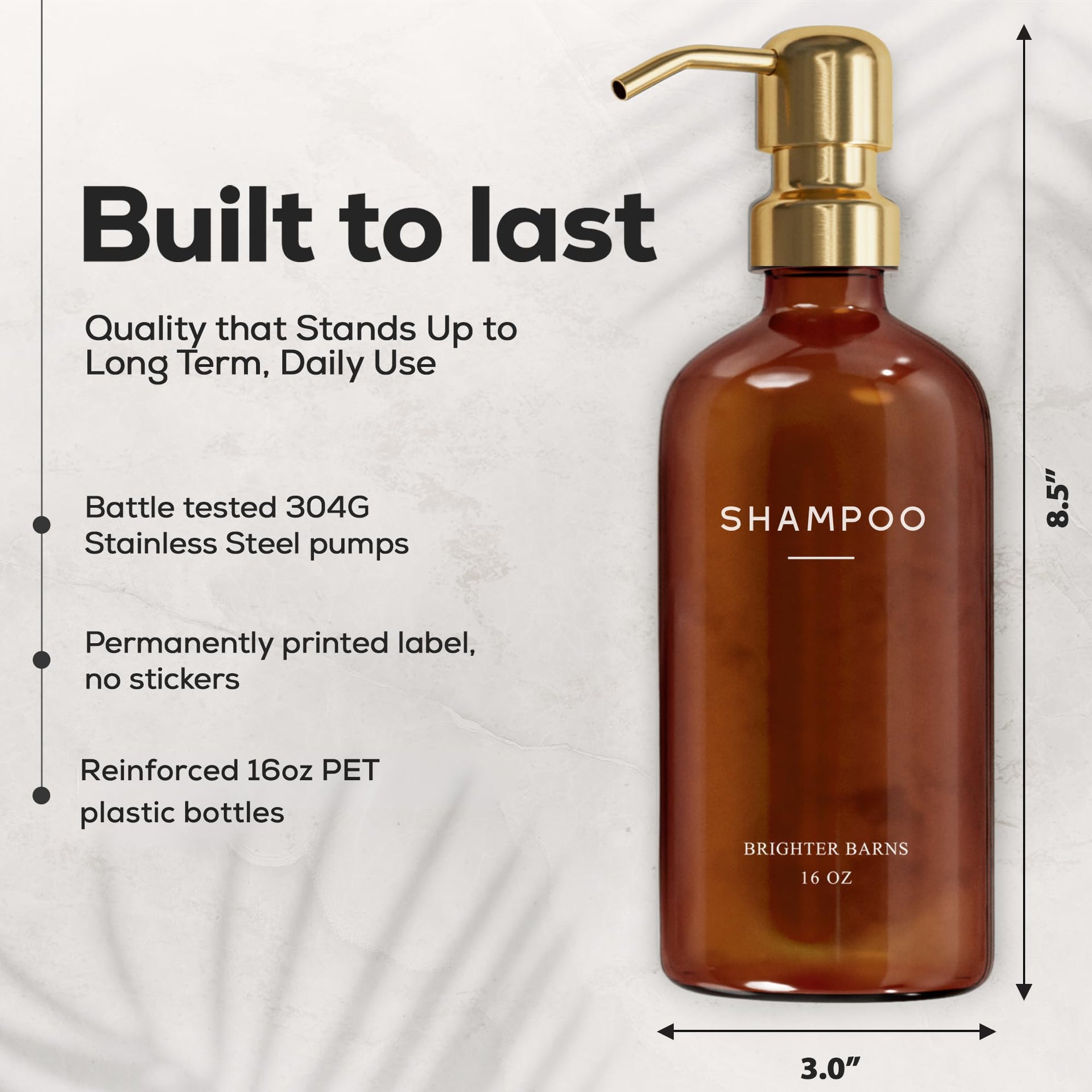 Luxury Shampoo and Conditioner Dispenser Set by Brighter Barns (6 Count)