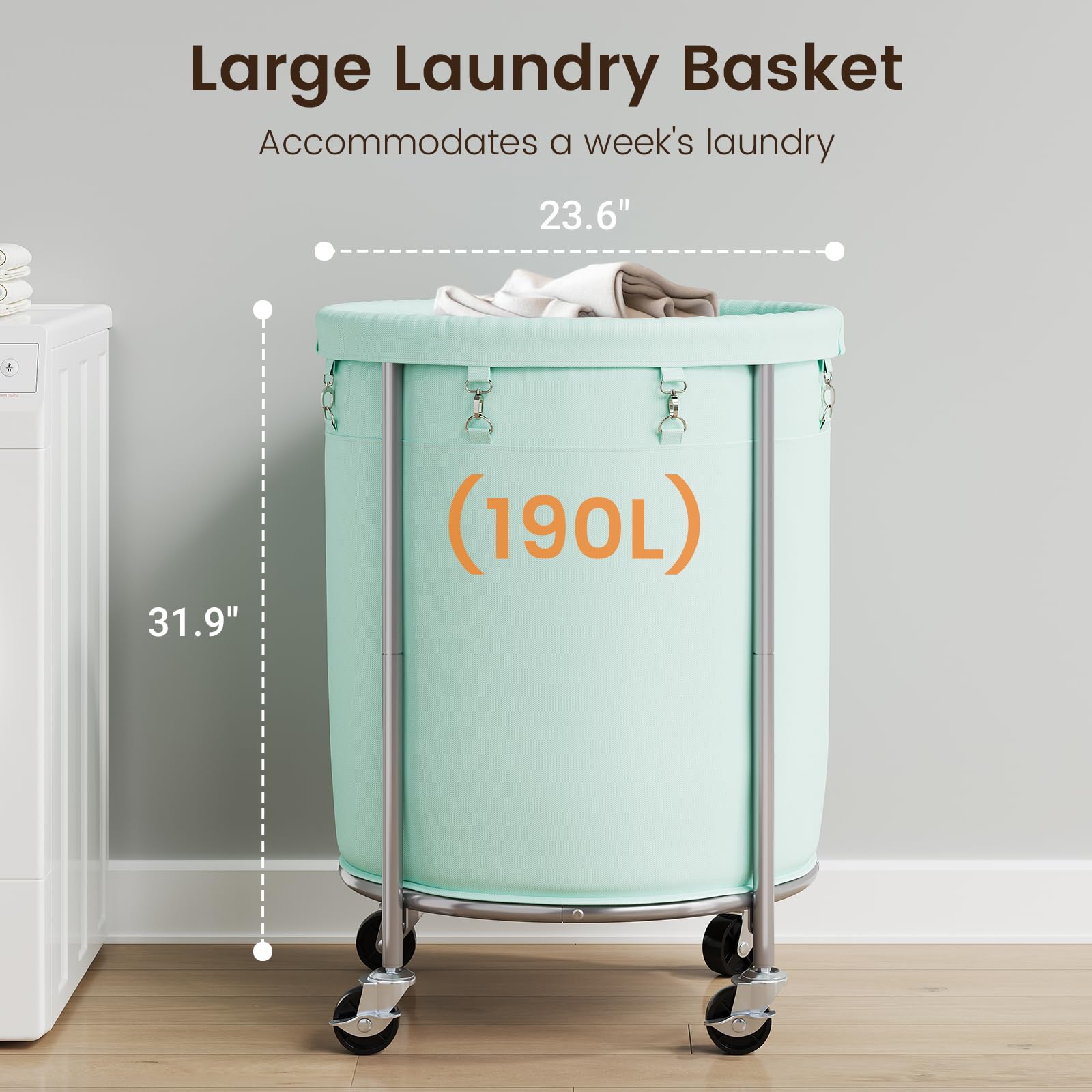 Laundry Basket with Wheels