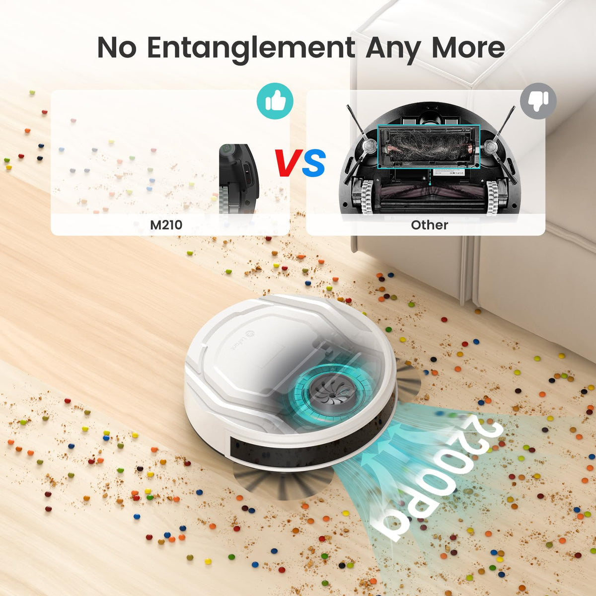 M210 Pro Robot Vacuum with 2200 Pa Powerful Suction