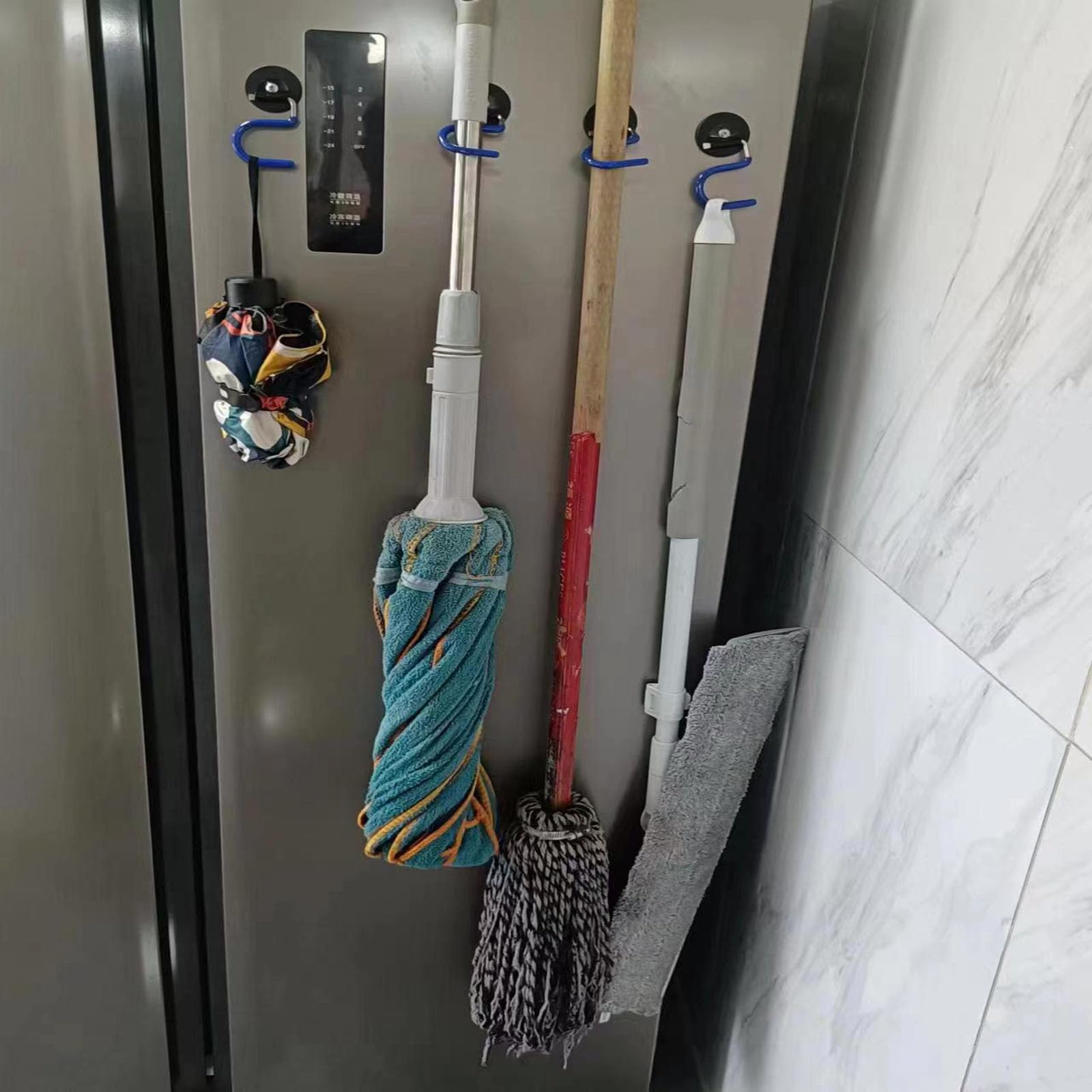 2PCS Broom Holder Magnetic Broom Hooks (2 Count)
