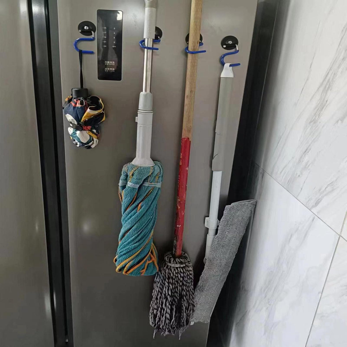 2PCS Broom Holder Magnetic Broom Hooks (2 Count)