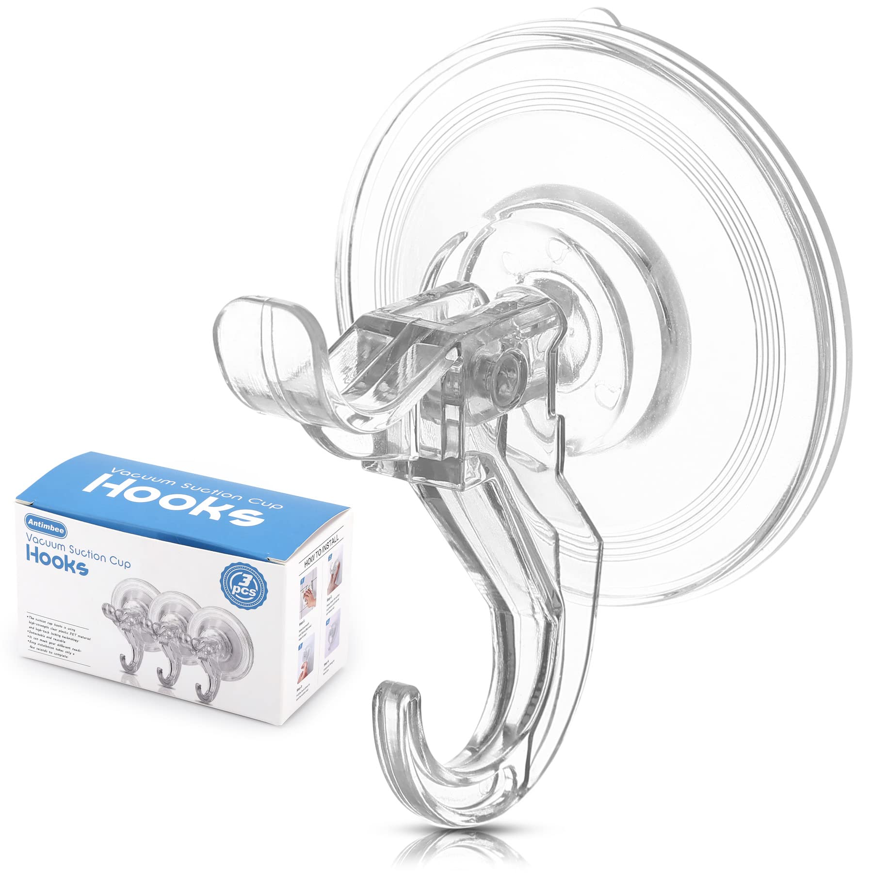 3 Pack Suction Cup Hooks (3 Count)
