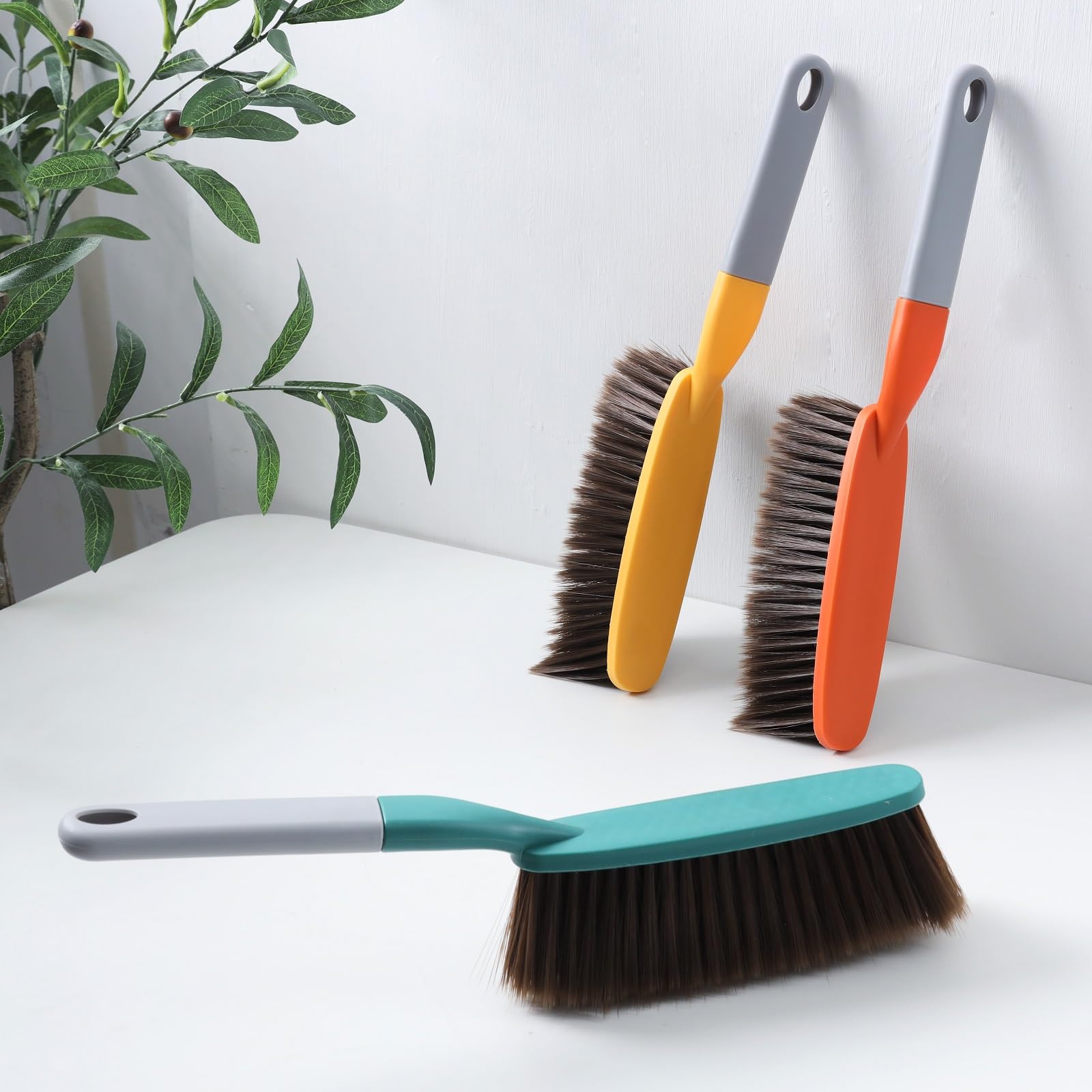 15" Soft Brist. Hand Broom Brush 3 PackBed Sofa Counter Hair Clear