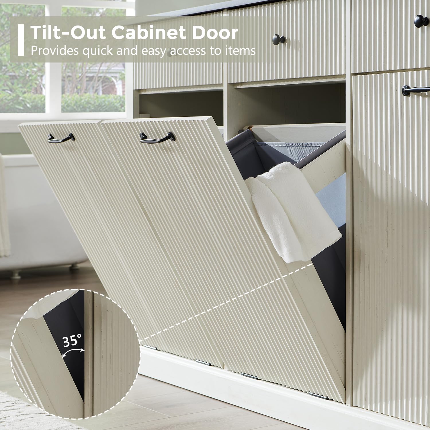 Triple Tilt Out Trash Can Cabinet