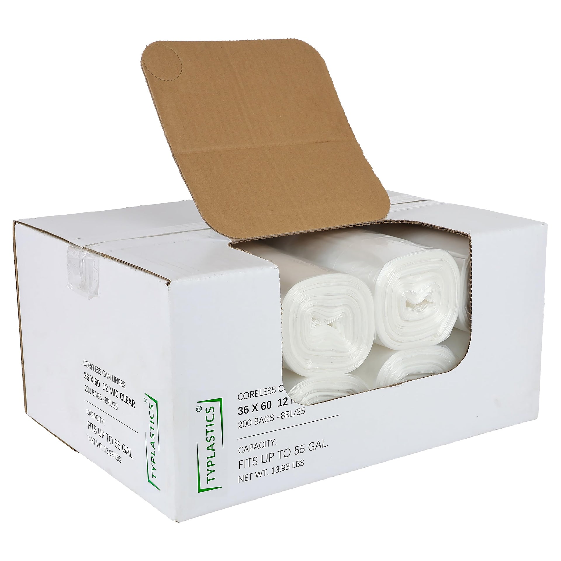 55 Gallon Clear Trash Can Liners (200 Count)