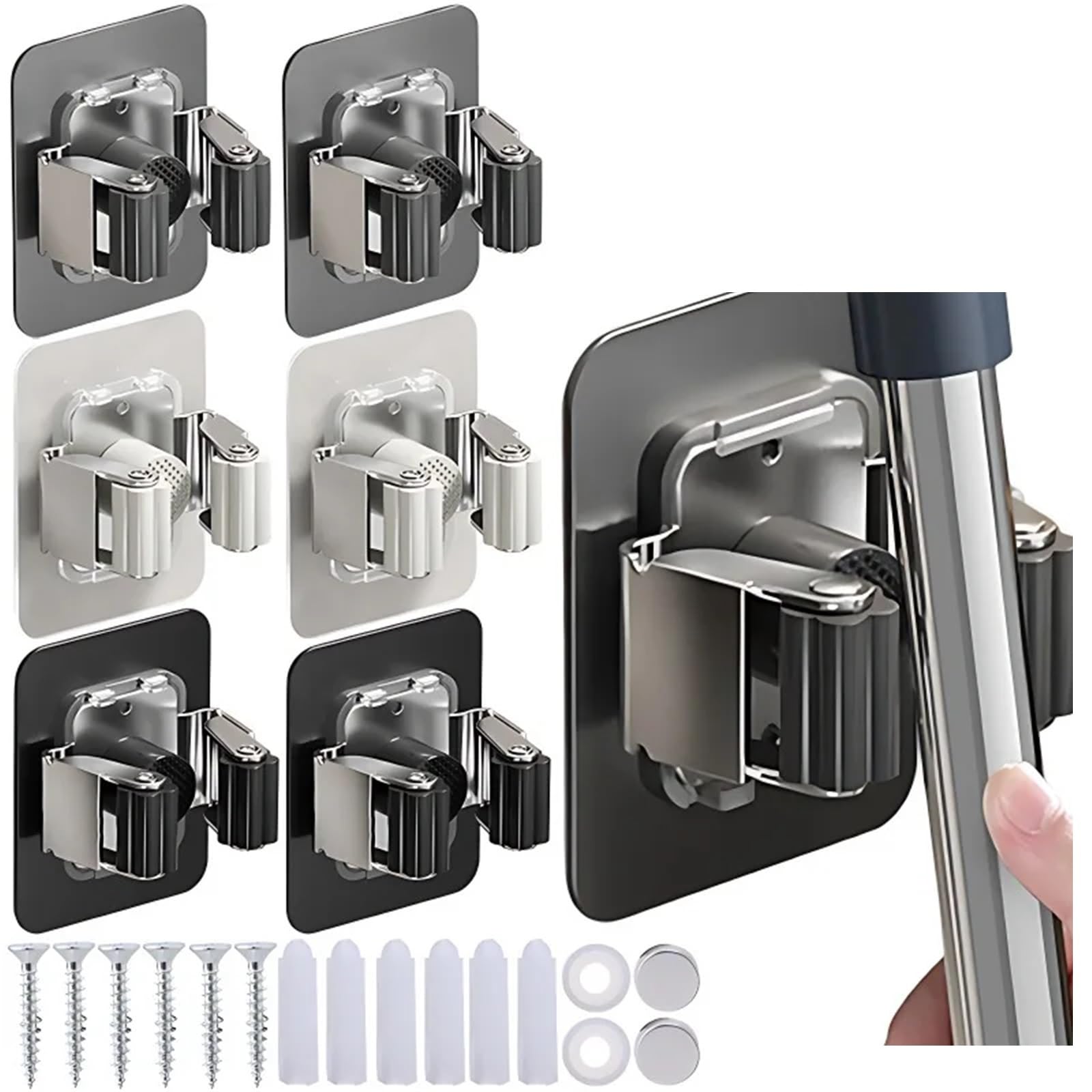 Mop Holder 10PCS Wall Mounted Mop Holder Multi
