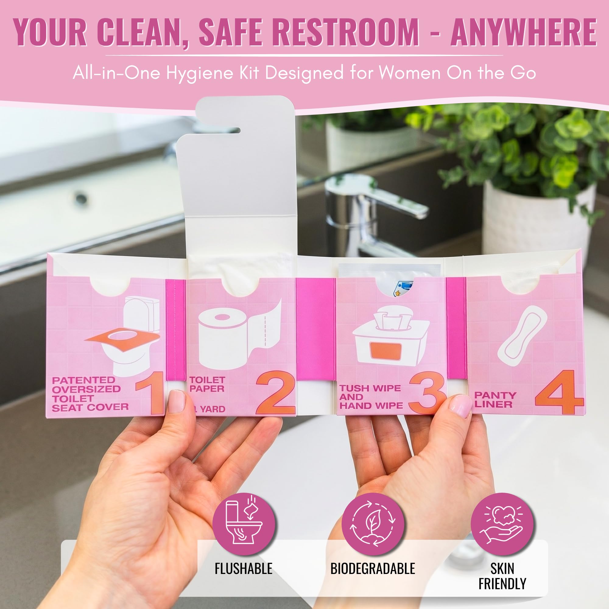 Plus All in 1 Hygiene Travel Kit for Women (12 Count)