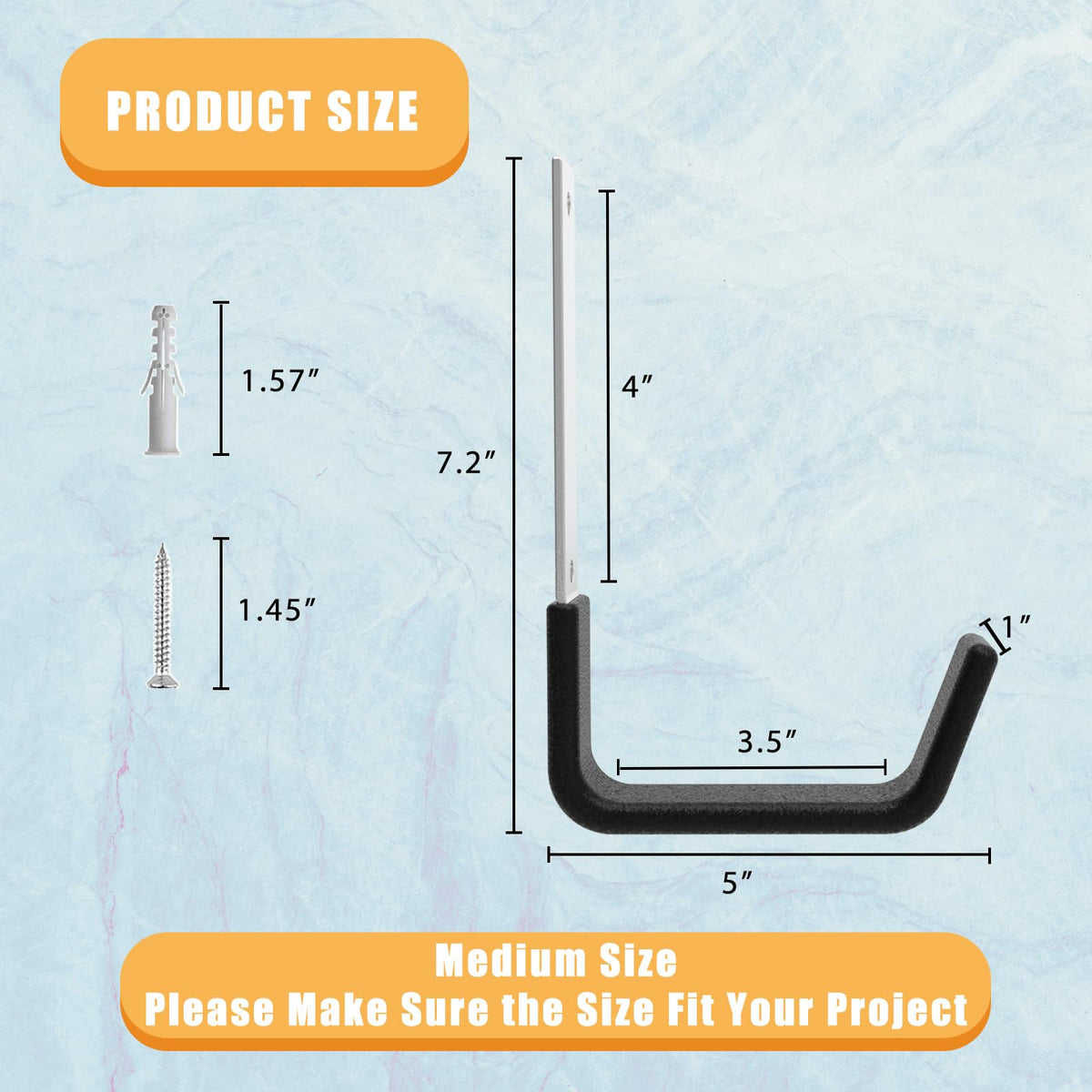 Heavy Duty Wall Mount Hooks (6 Count)
