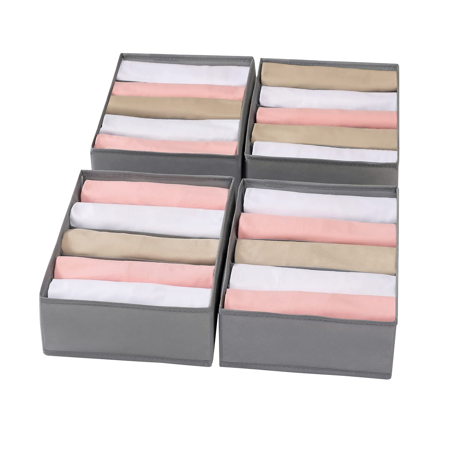 4 Packs T shirt Drawer Organizers for Clothing (4 Count)