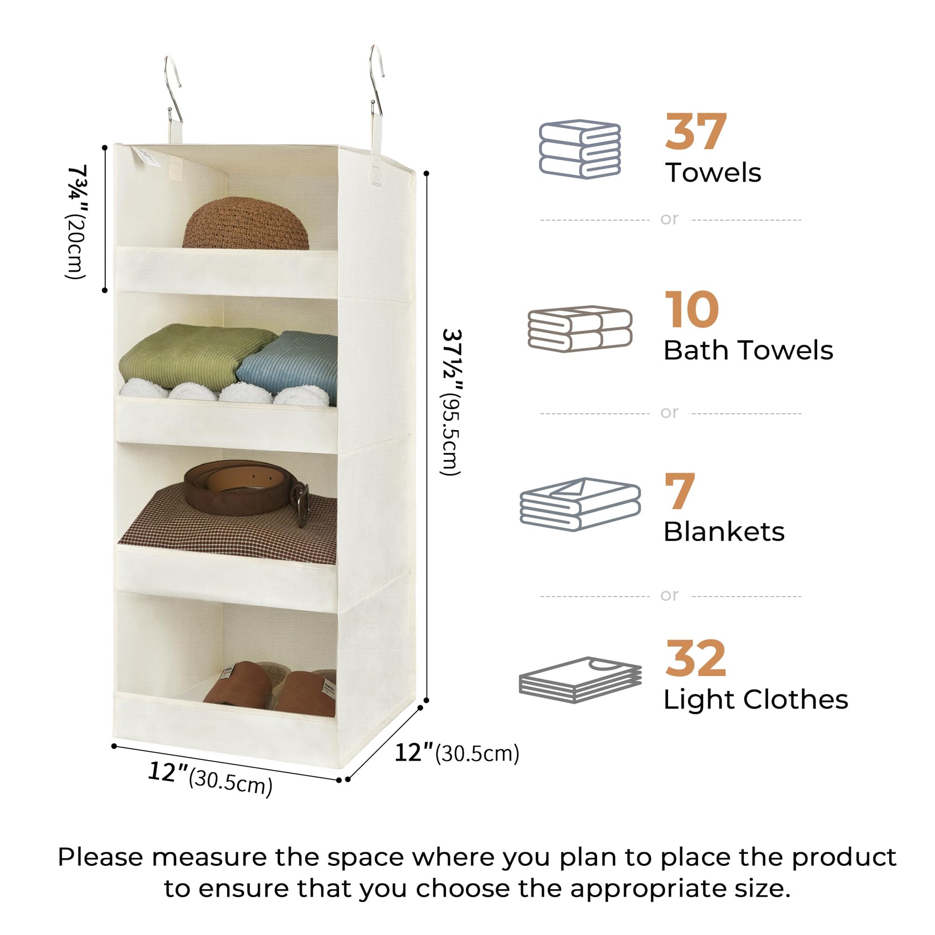 4 Shelf Hanging Closet Organizer (2 Count)