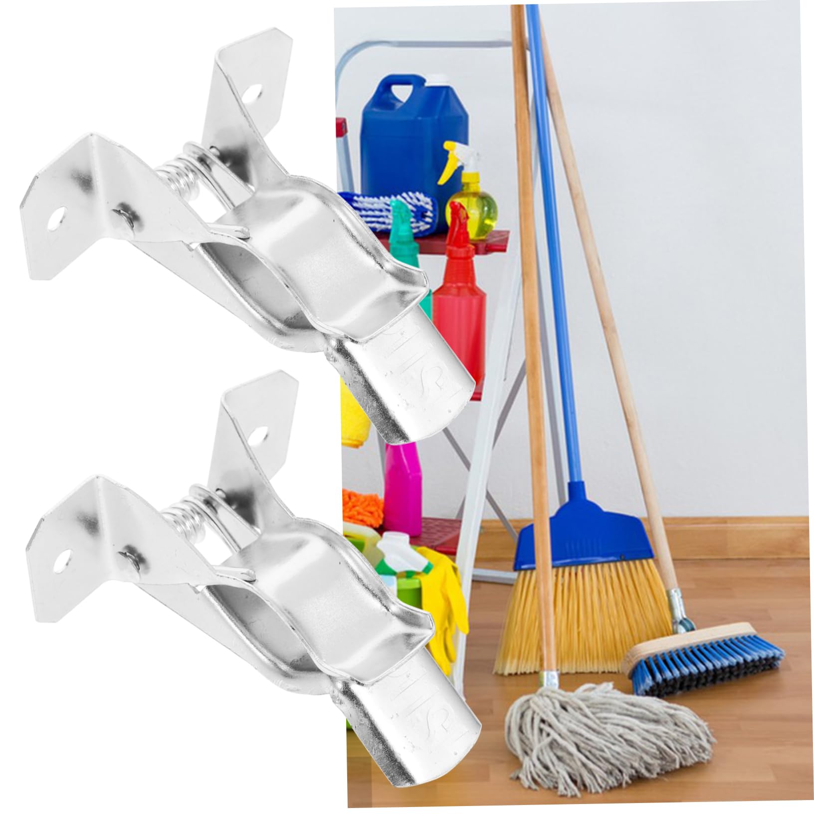 10pcs Broom Mop Holder Wall Mount Organizer Wall Mounted Mop Gripper for Laundry Room