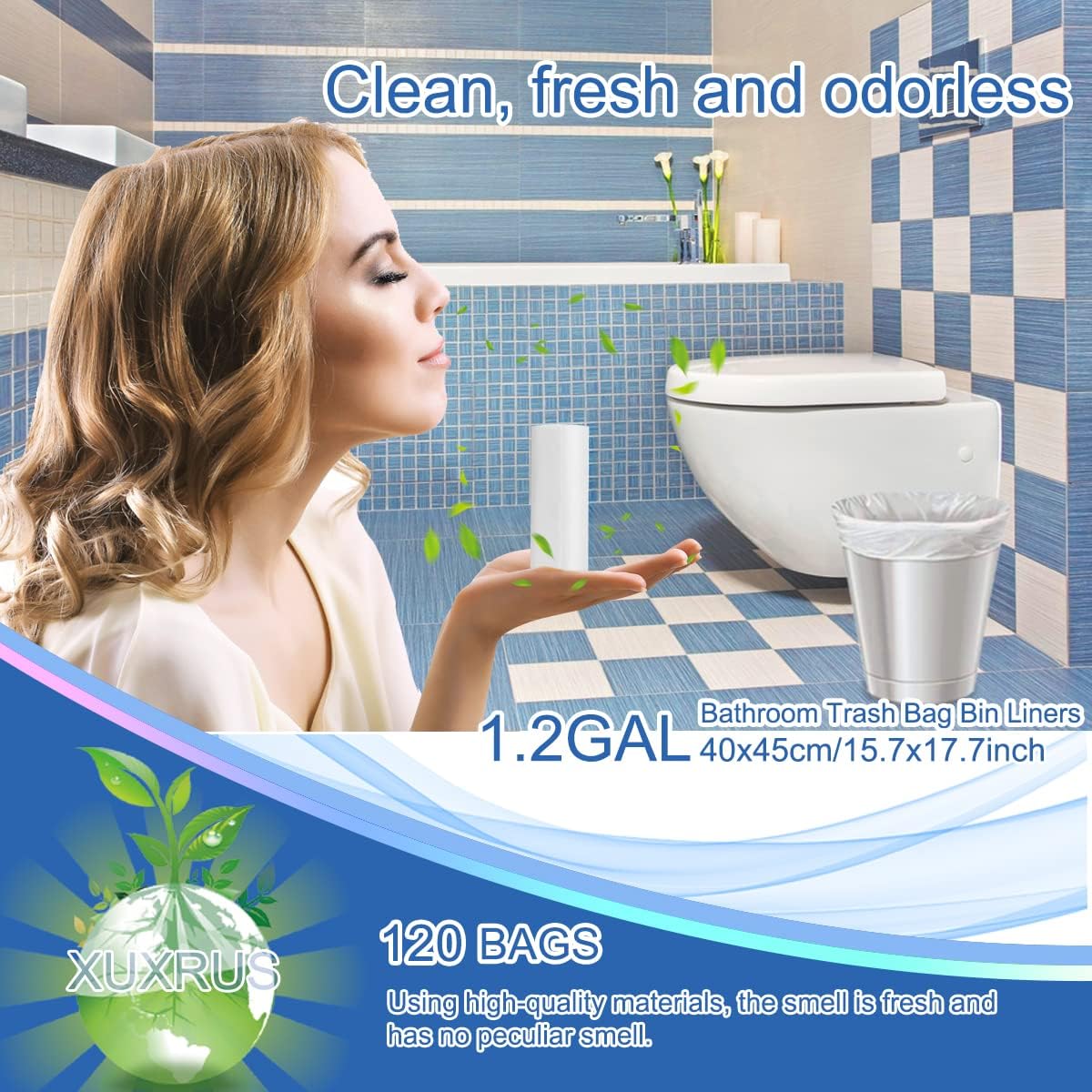 Bathroom Small Trash Bags 5 Liter (120 Count)