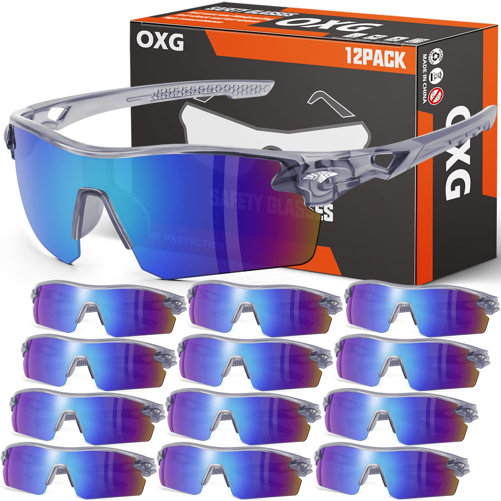 12 Pack Safety Glasses for Men Women (12 Count)