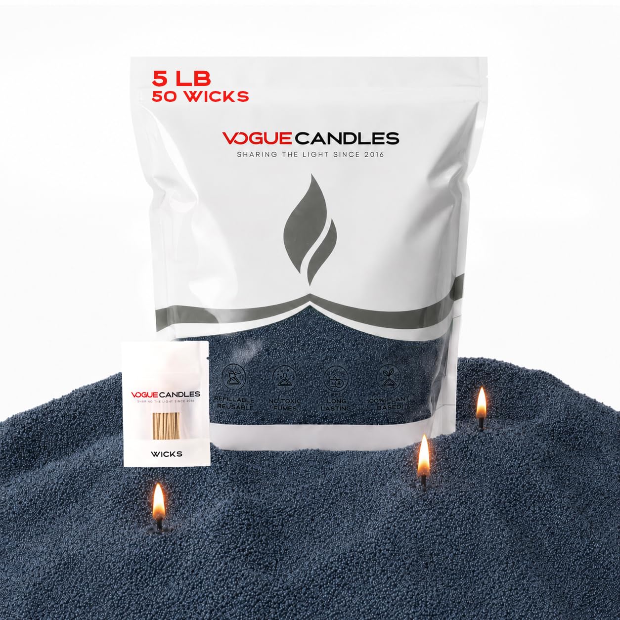 Vogue Candles Blue Pearled Candle Sand Wax (80 Ounce)