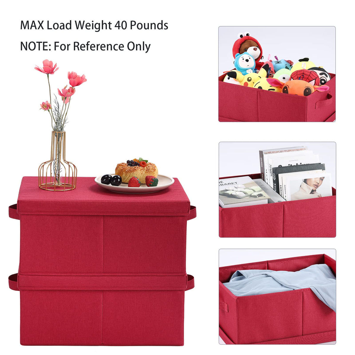 Storage Bins with Lids for Organizing (2 Count)