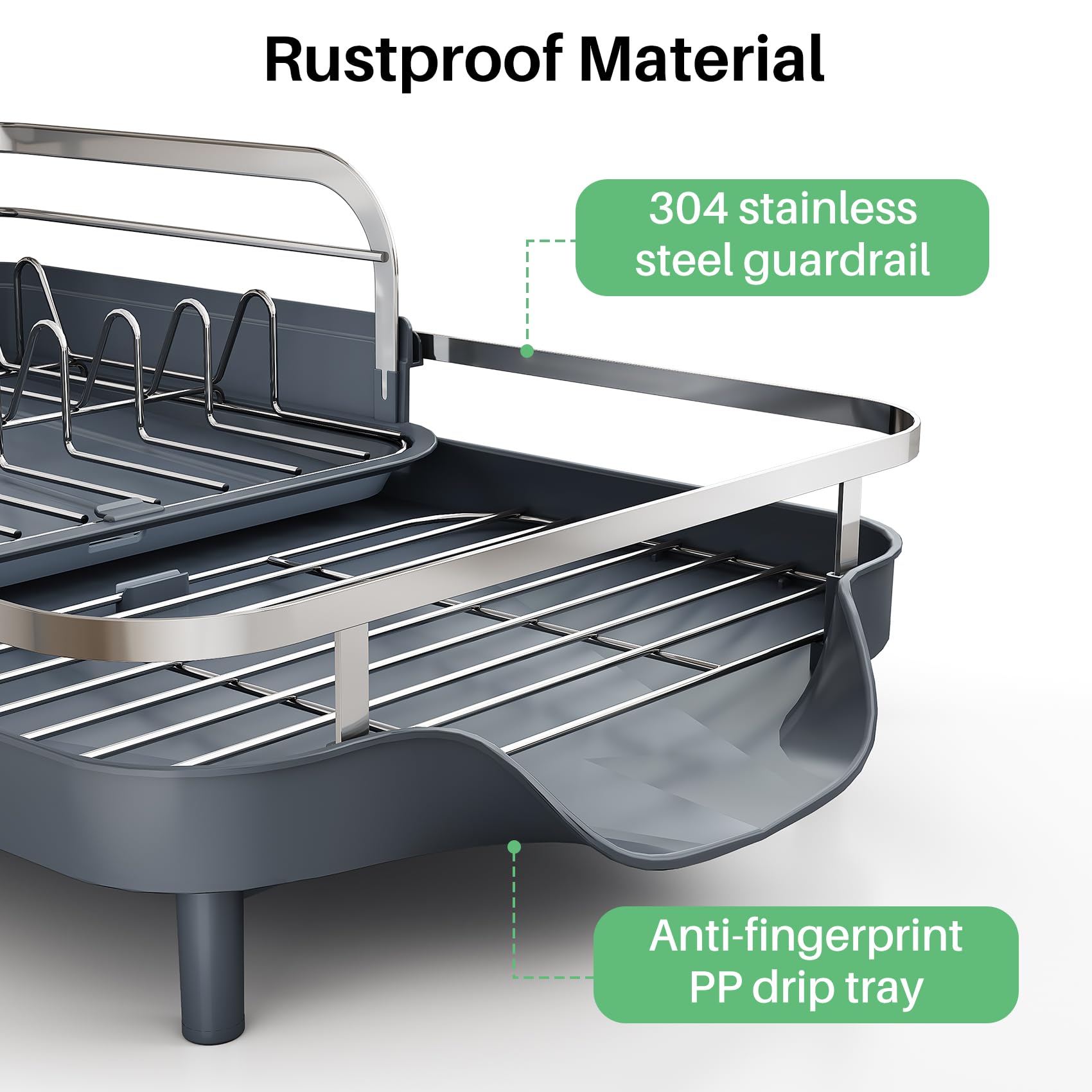 Expandable Dish Drying Rack for Small Kitchen Counter