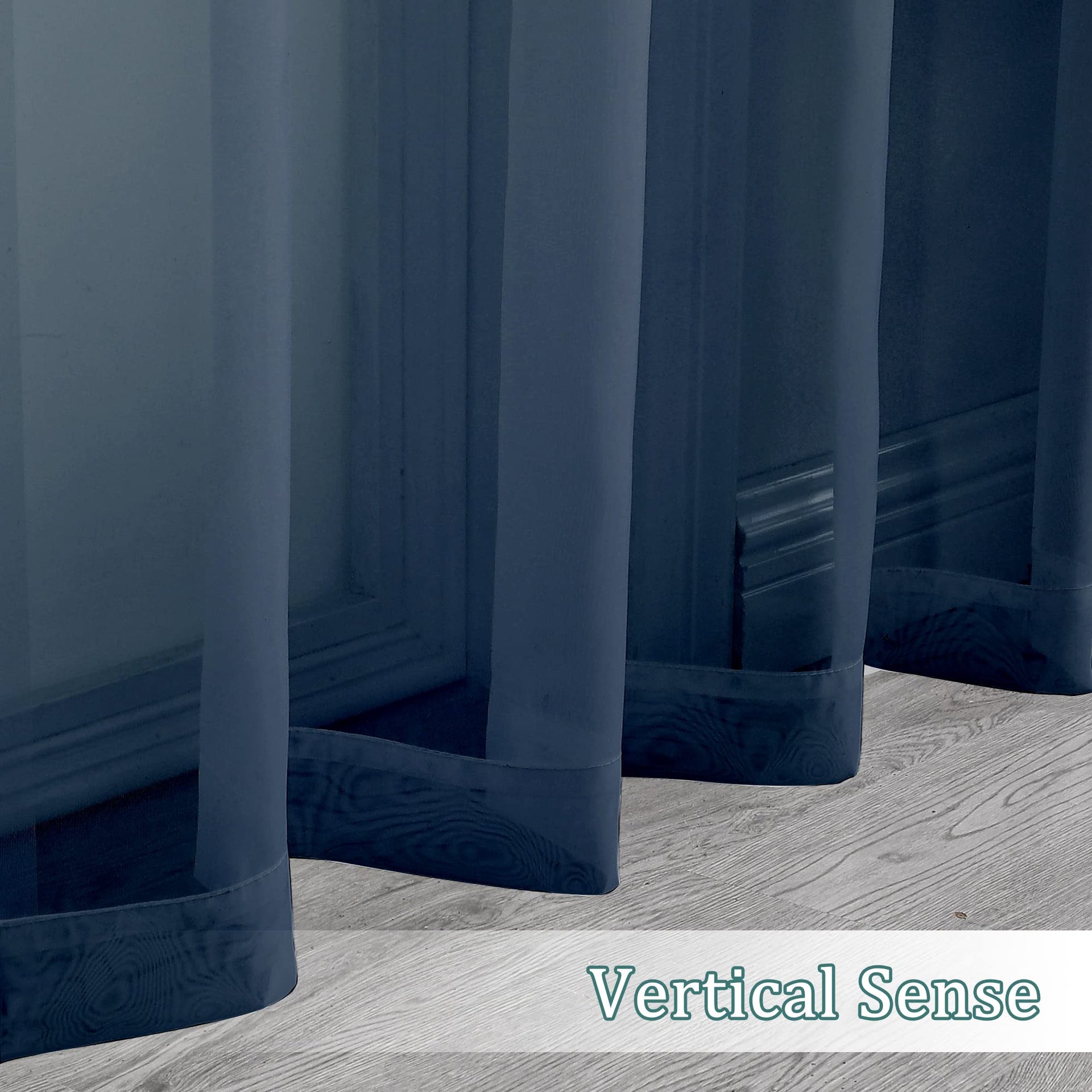 Extra Long Sheer Window Curtain Panels 120 Inch 2 PCS