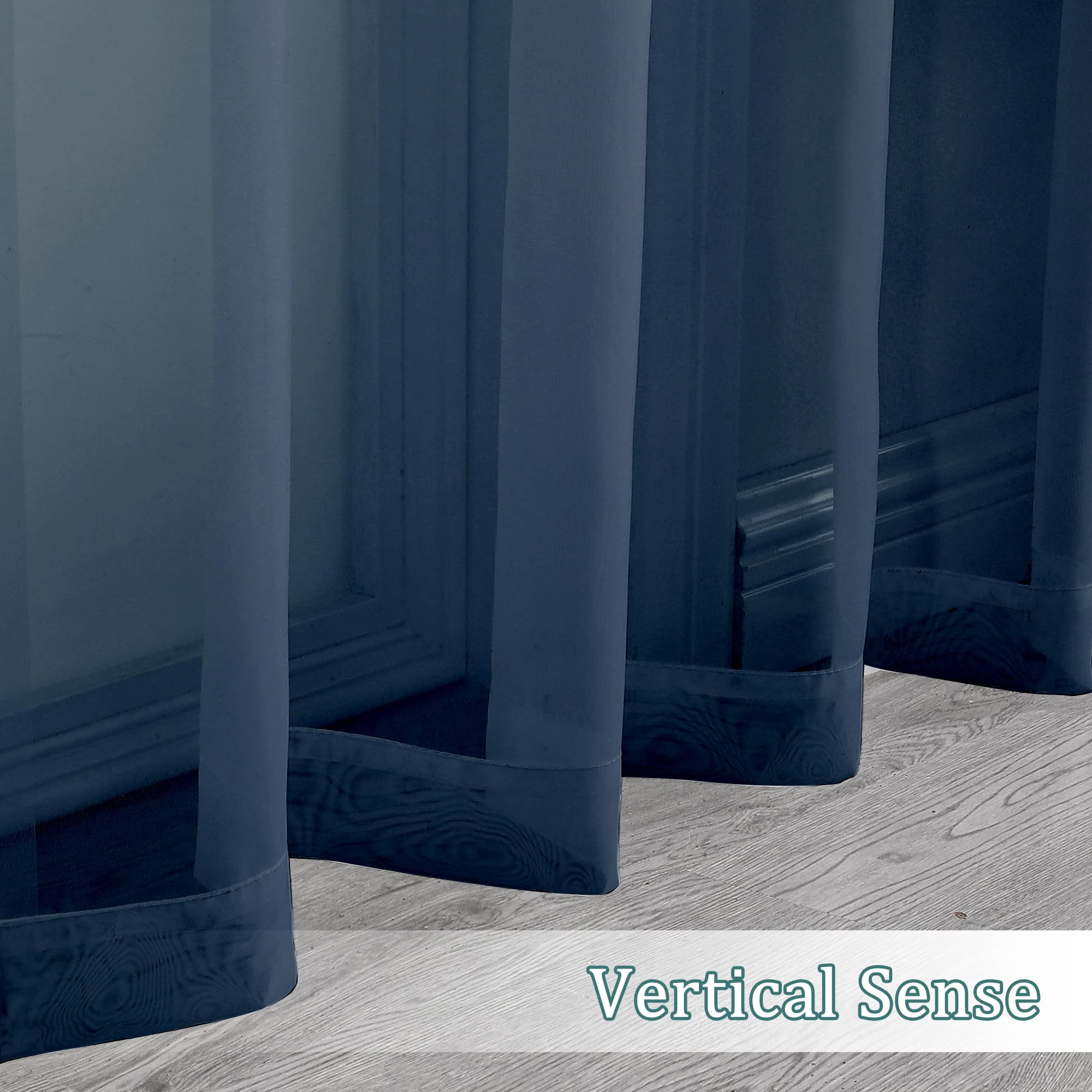Extra Long Sheer Window Curtain Panels 120 Inch 2 PCS