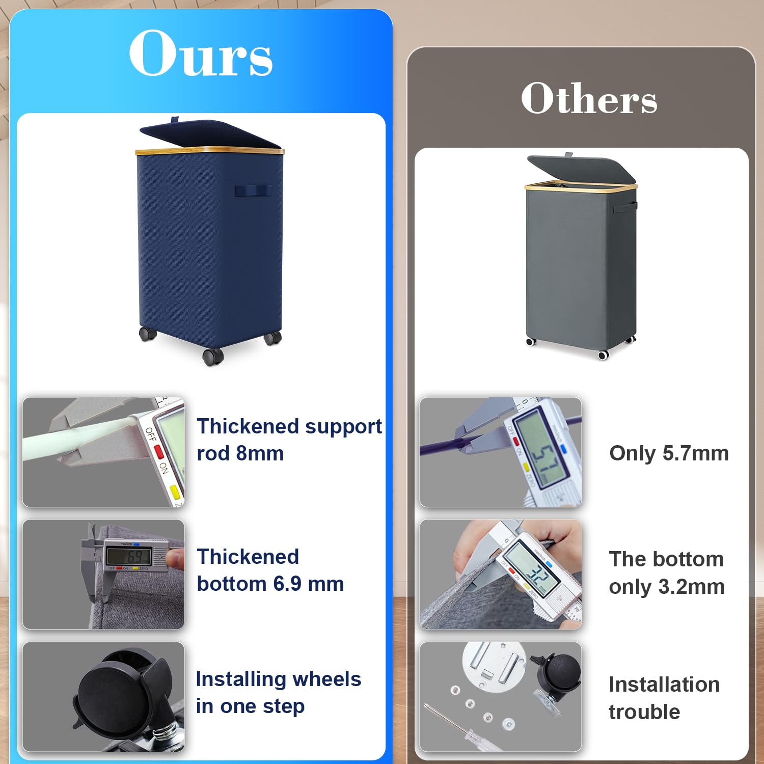 Laundry Hamper with Wheels