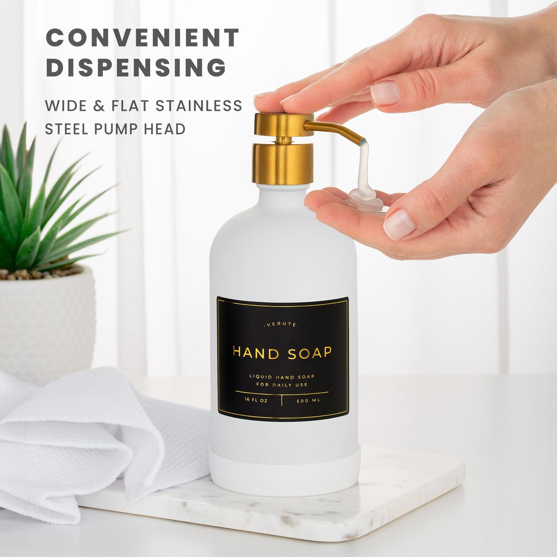 Hand and Dish Soap Dispenser for Kitchen and Bathroom (2 Count)