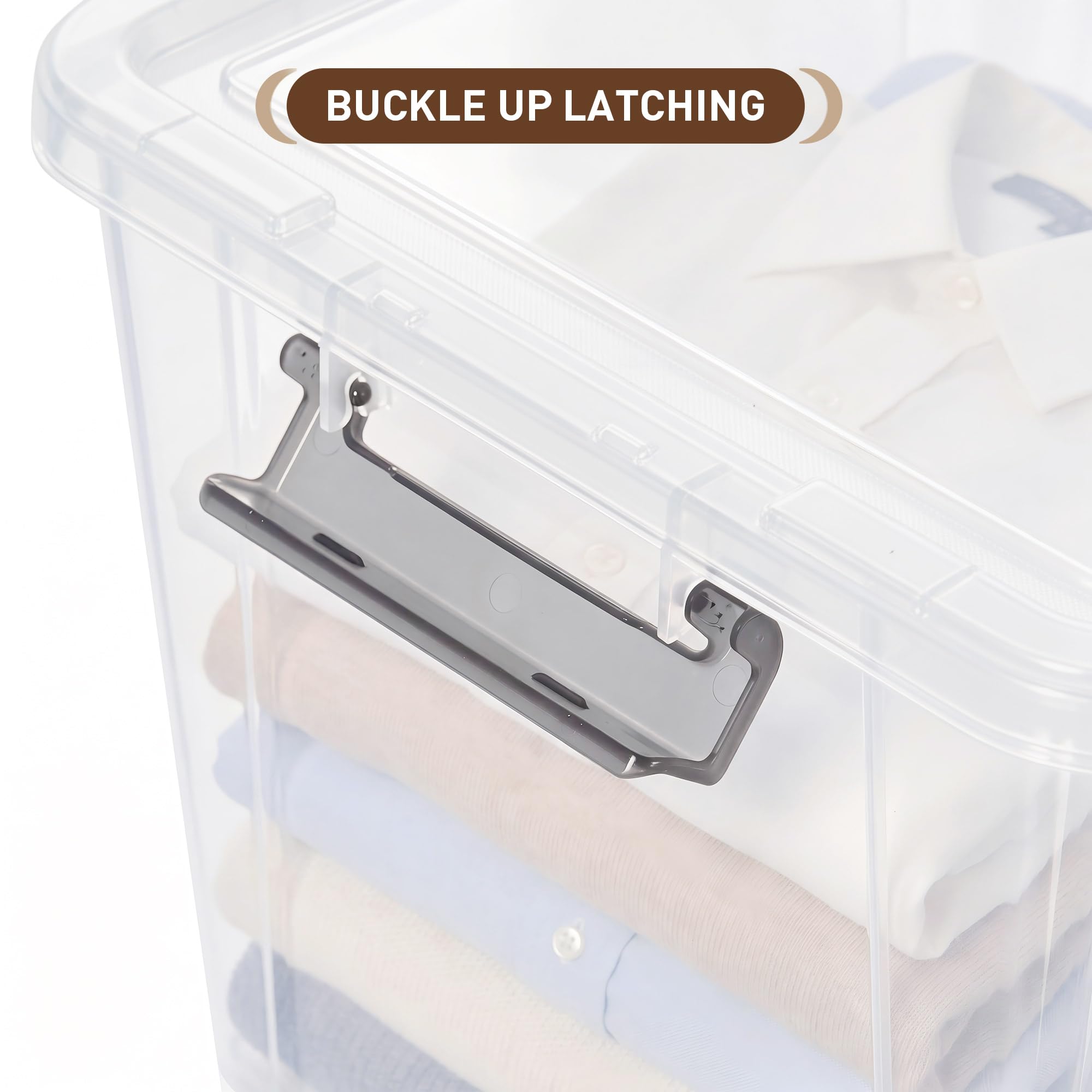 17 QT Plastic Storage Bins with Latching Lids Stackable Storage Containers for Organizing Large Clear Storage Box for Garage (2 Count)