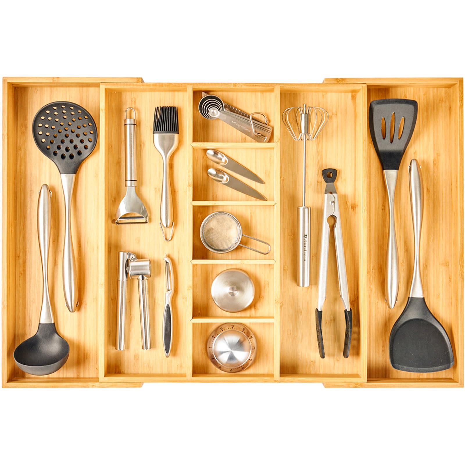 Extra Large Expandable Kitchen Drawer Organizer for Utensil and Junk