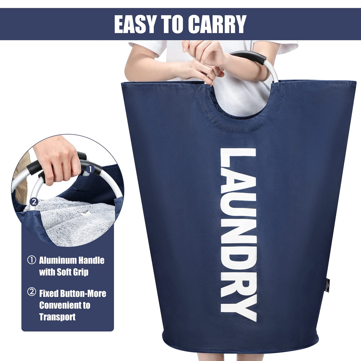 125L X Large Collapsible Washing Laundry Basket Bag - ModHome Supplies
