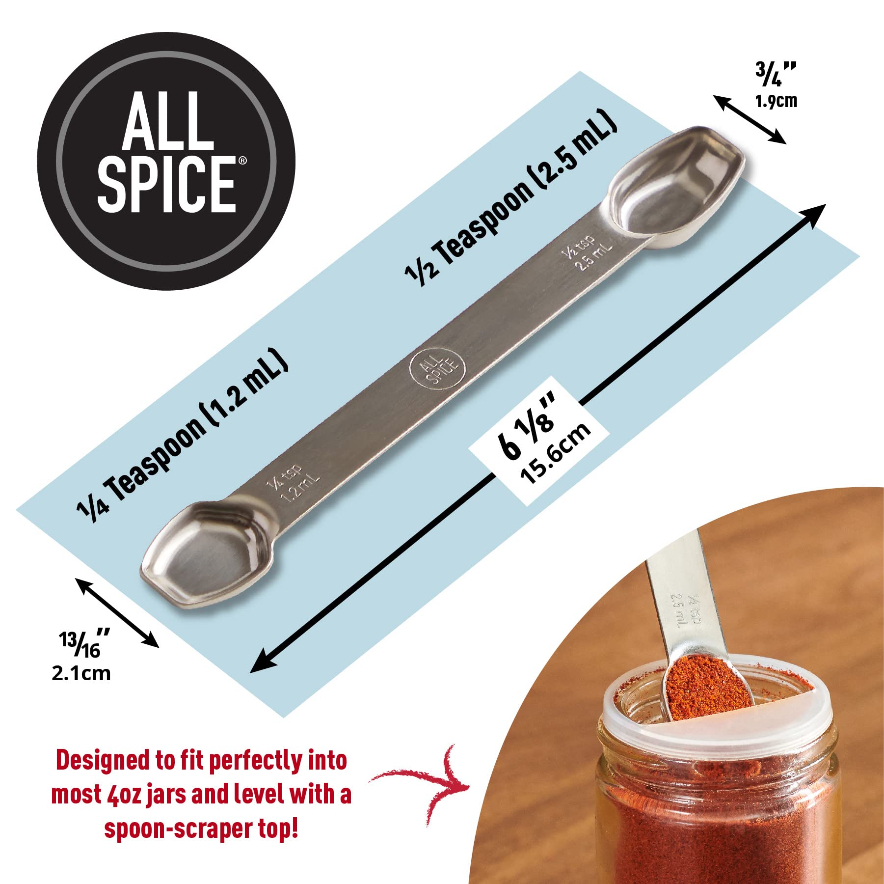 Stainless Steel Double Sided Measuring Spoon