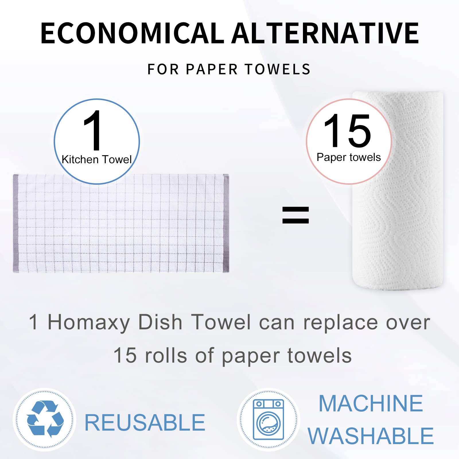 100% Cotton Terry Kitchen Towels (8 Count)