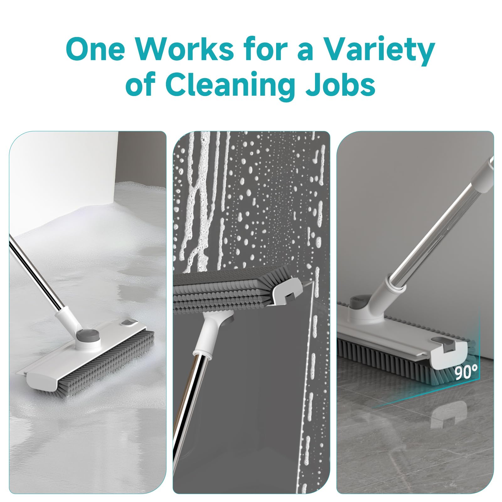 Floor Scrub Brush with Long Handle Length Adjustable