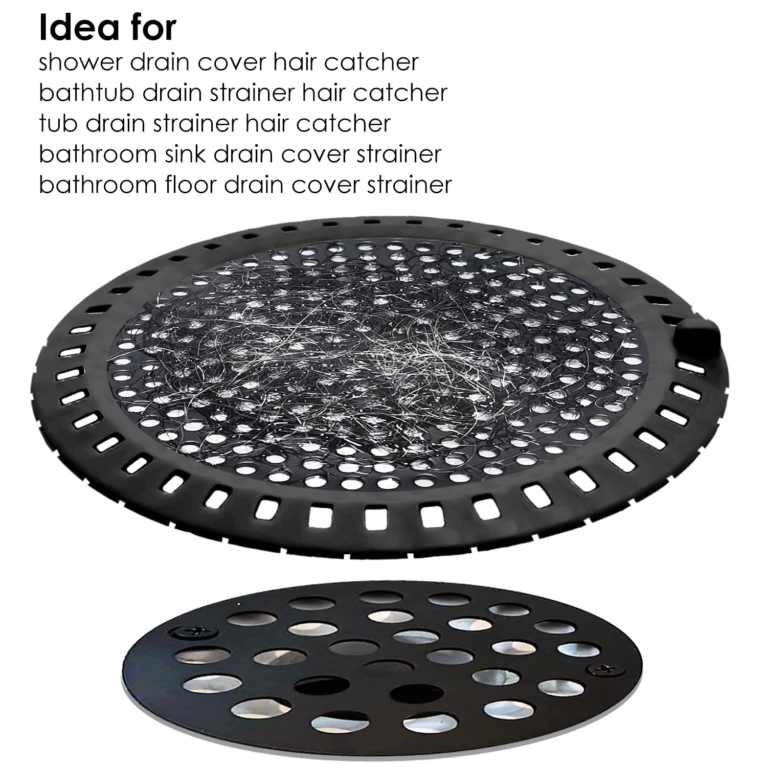 2PCS Shower Hair Drain Catcher (2 Count)