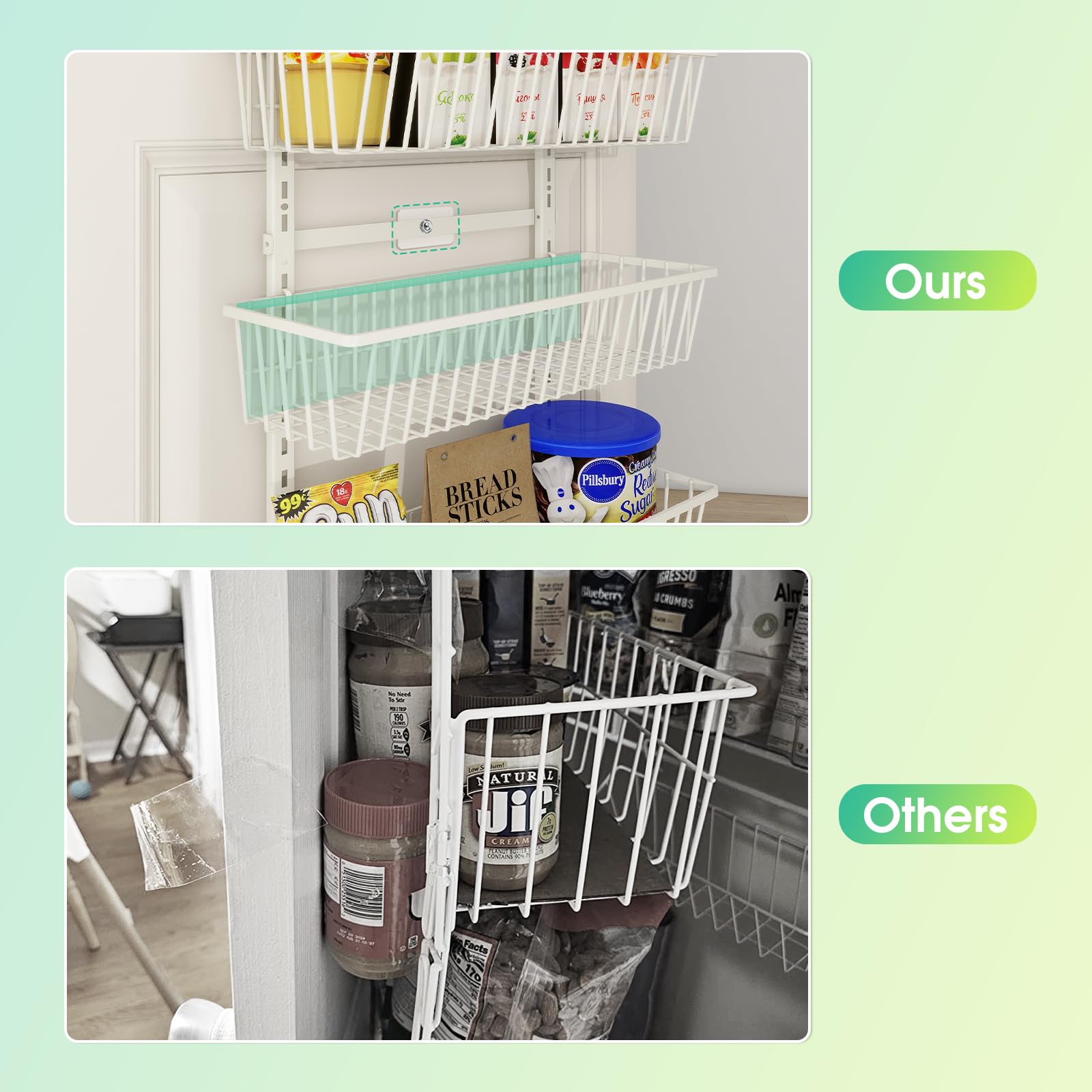 White 9 Tier Over The Door Pantry Organizer