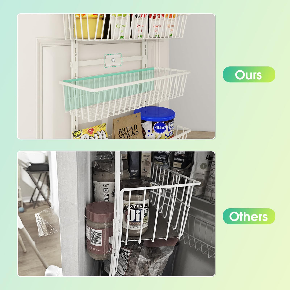 White 9 Tier Over The Door Pantry Organizer