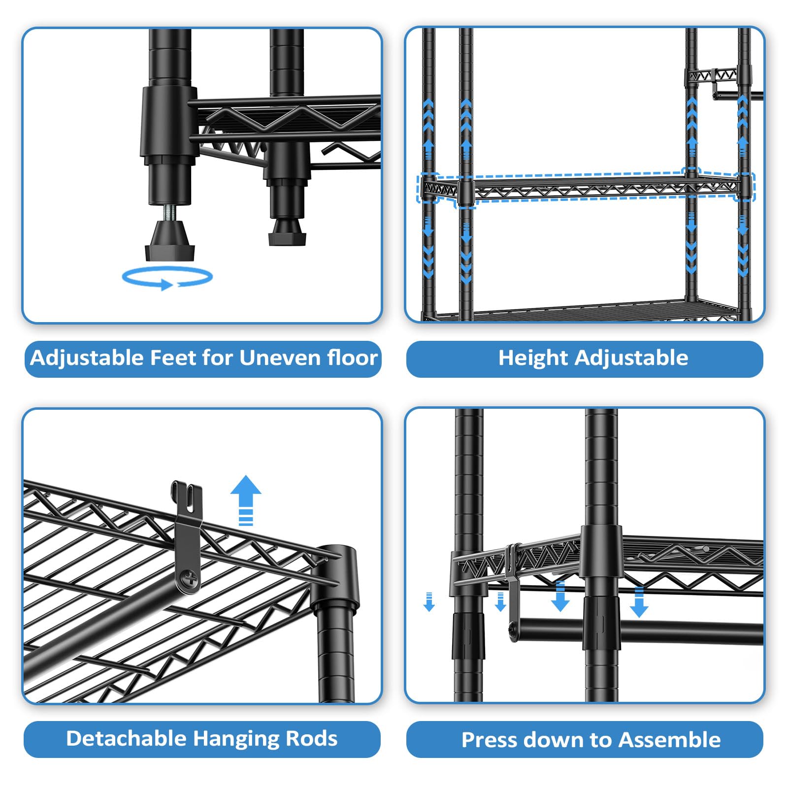 Heavy Duty Garment Rack Wire Clothes Rack for Hanging Clothes