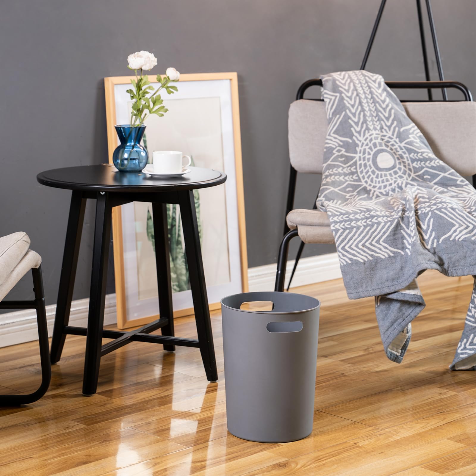 4 Pack Small Trash Can 3 Gallon Garbage Can Bathroom Bedroom Kitchen Grey (4 Count)