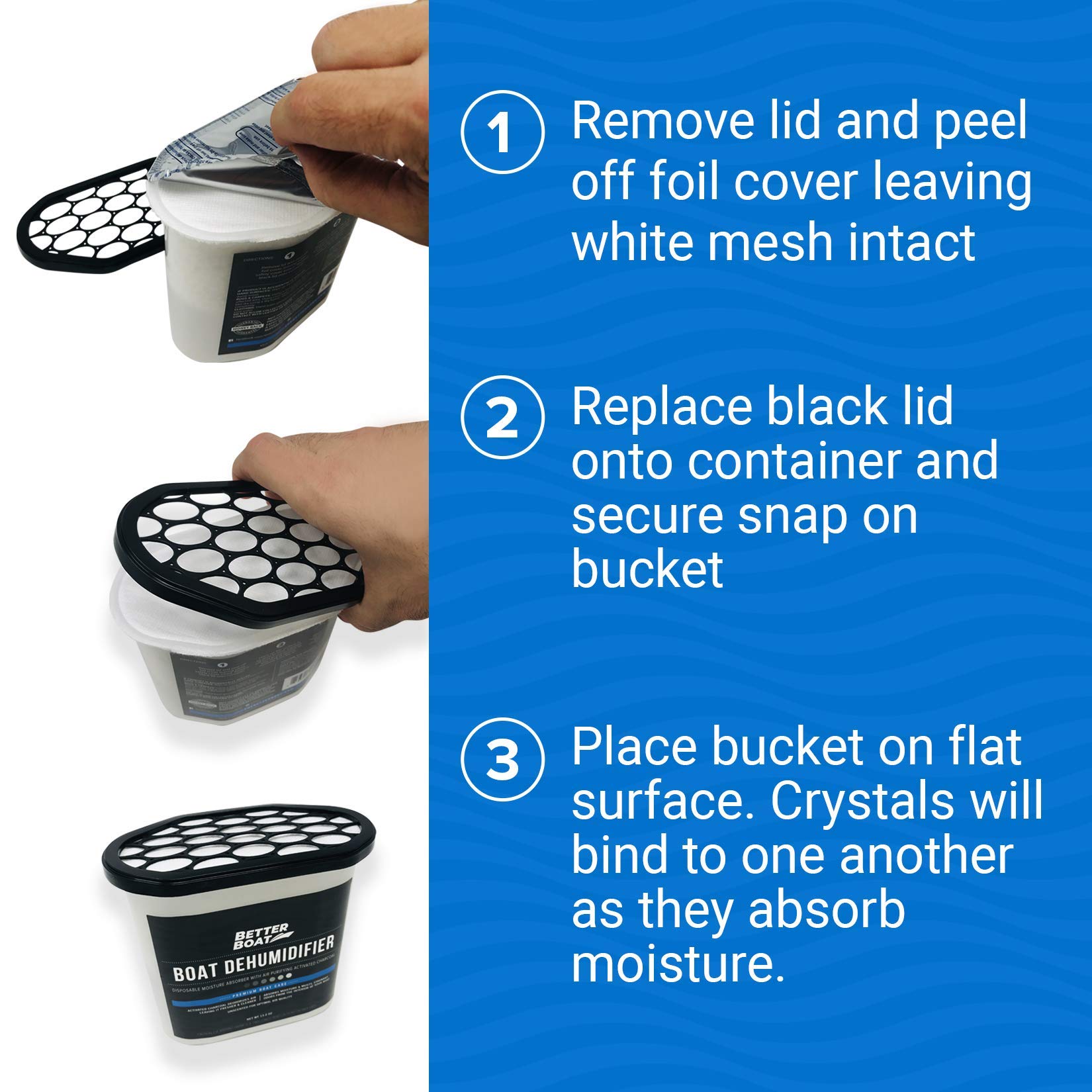 Moisture Absorber 4 Pack with Activated Charcoal Dehumidifier Bucket